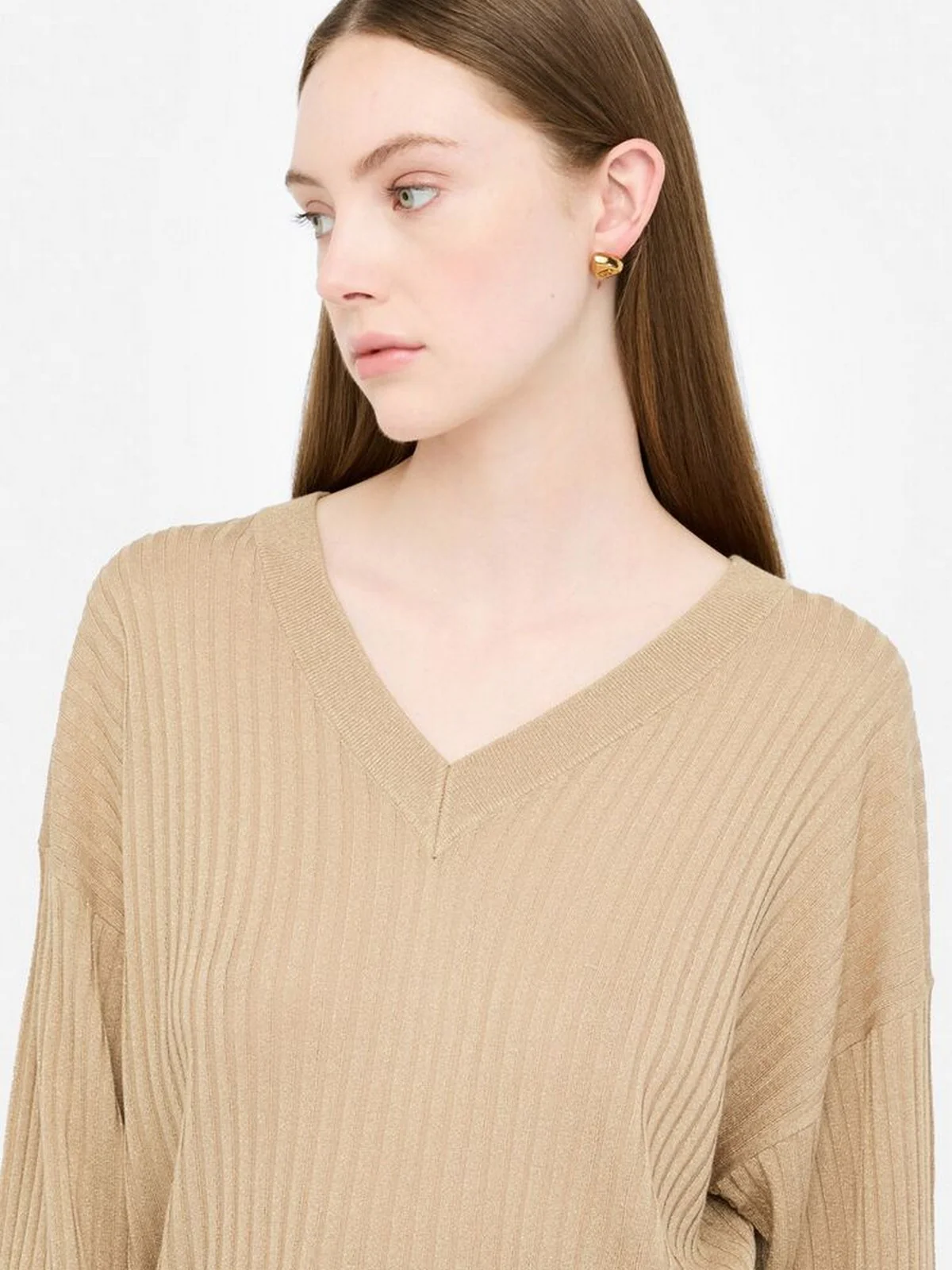 LIU JO WHITE Maglione Donna MF5390MS46J 04869 Oro metallizzato - Image 2
