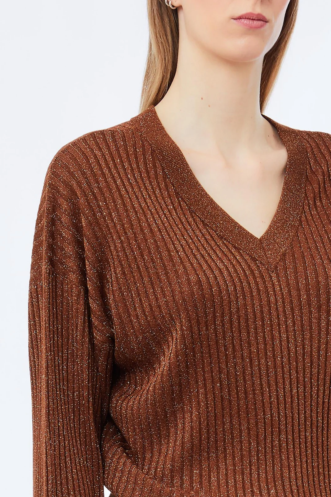 LIU JO WHITE Maglione Donna  MF5390MS46J A4305 Toasted coconut met - Image 3