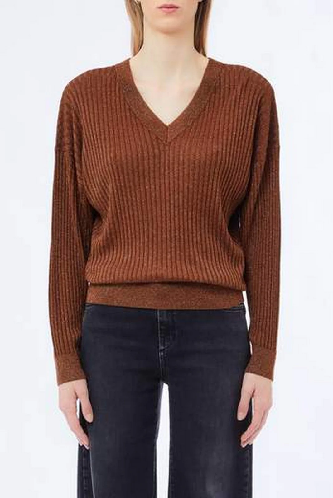 LIU JO WHITE Maglione Donna  MF5390MS46J A4305 Toasted coconut met - Image 4