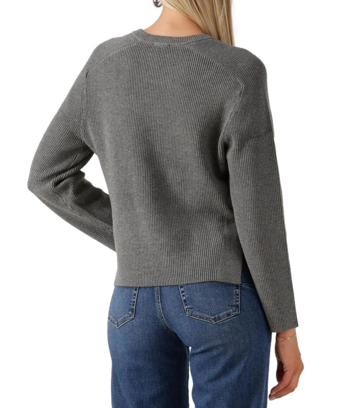 LIU JO WHITE Maglione Donna  MF5396MS99E 02050 GRIGIO MD.MELANGE - Image 3