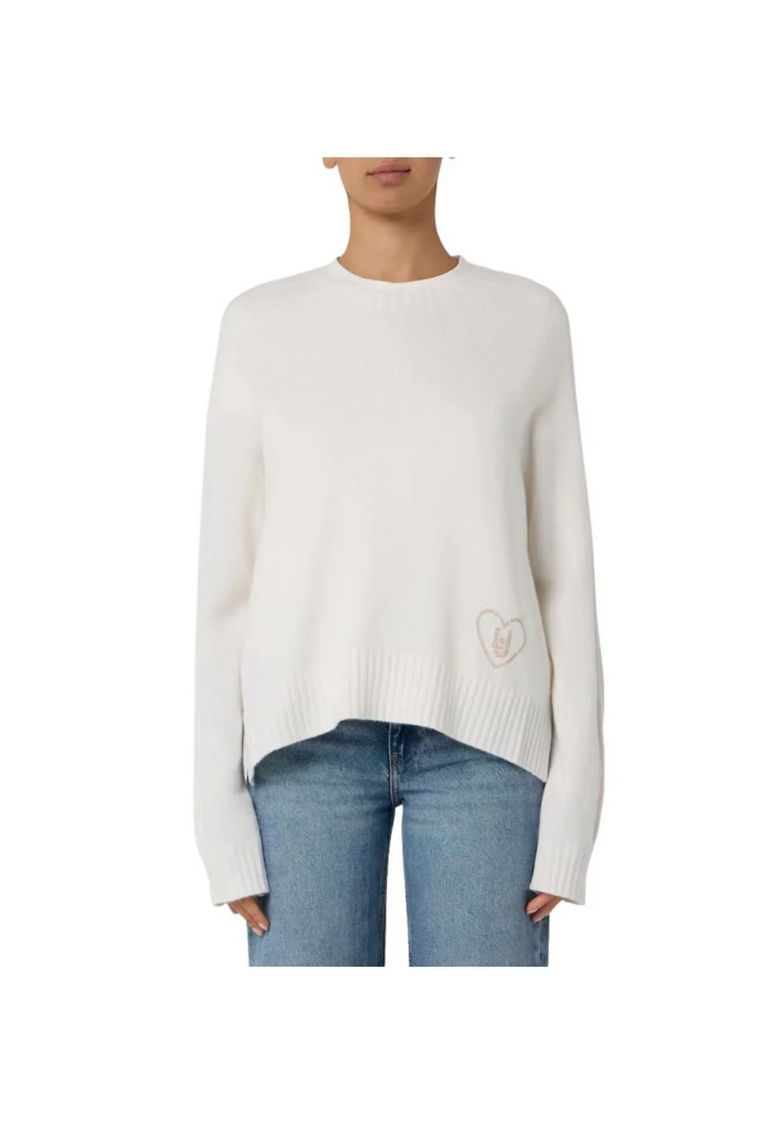 LIU JO WHITE Maglione Donna  MF5444MS76L 10701 BIANCO LANA - Image 3