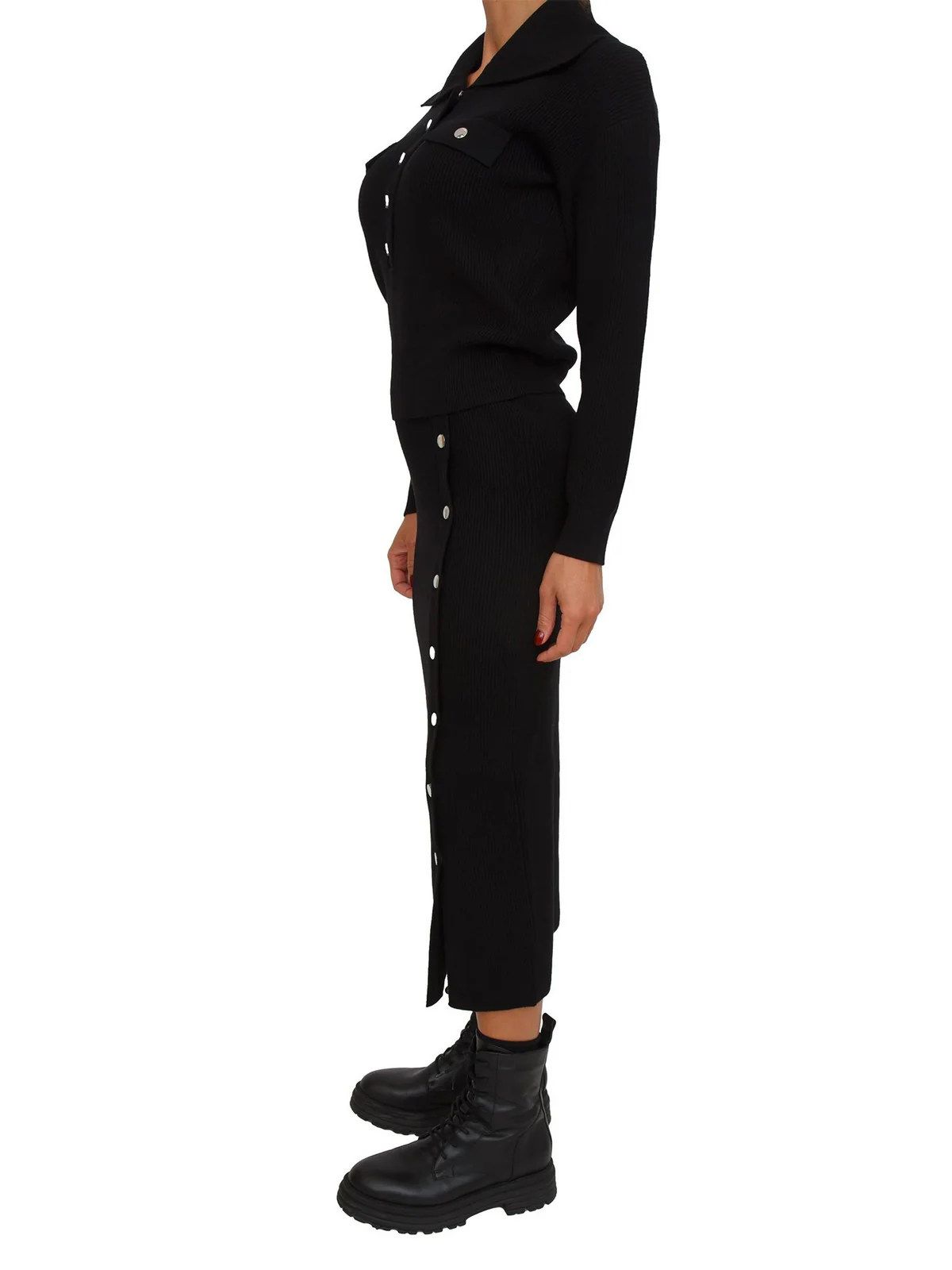 LIU JO WHITE Set Maglia/Gonna Donna  MF5462MS99E 22222 Nero - Image 9