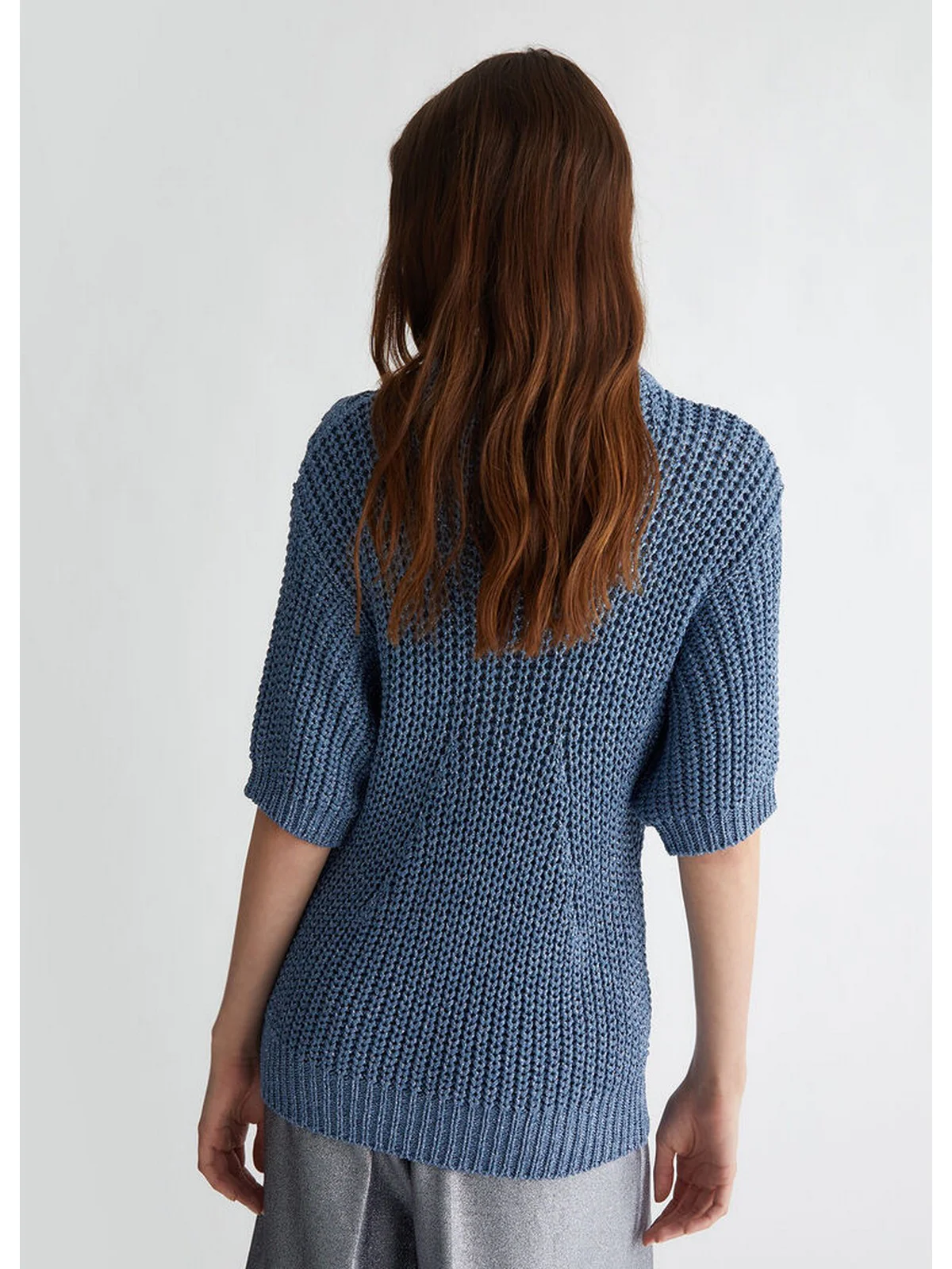 LIU JO WHITE Maglione Donna WF4445MAG60 A4038 Blu - Image 4