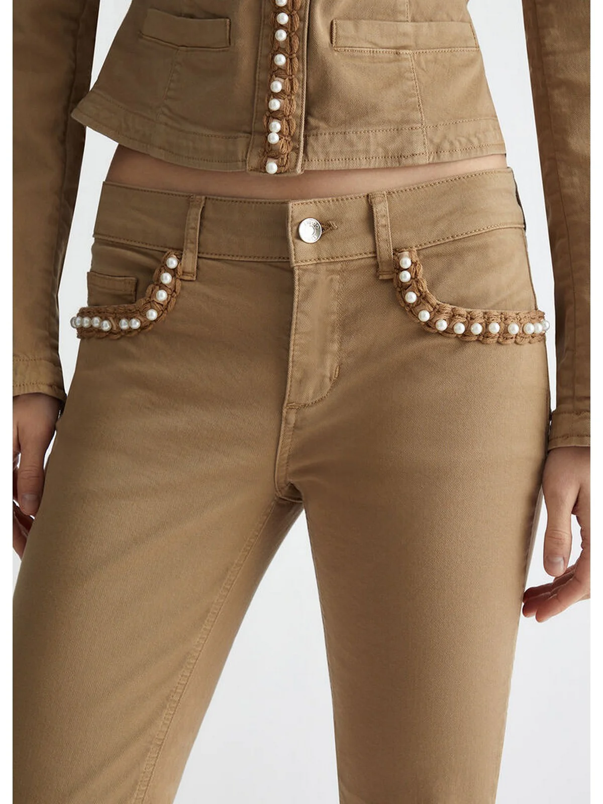 LIU JO WHITE Pantalone Donna  MA4277T3489 71022 Beige - Image 2