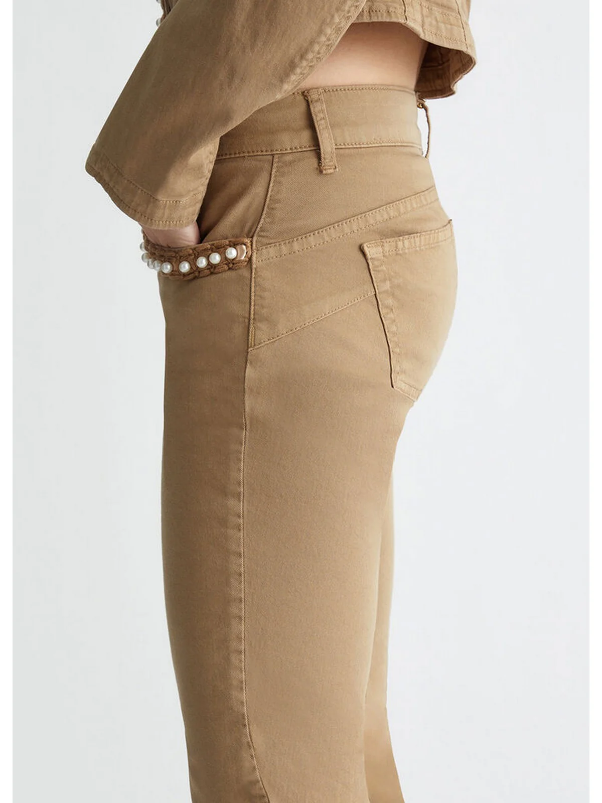LIU JO WHITE Pantalone Donna  MA4277T3489 71022 Beige - Image 3