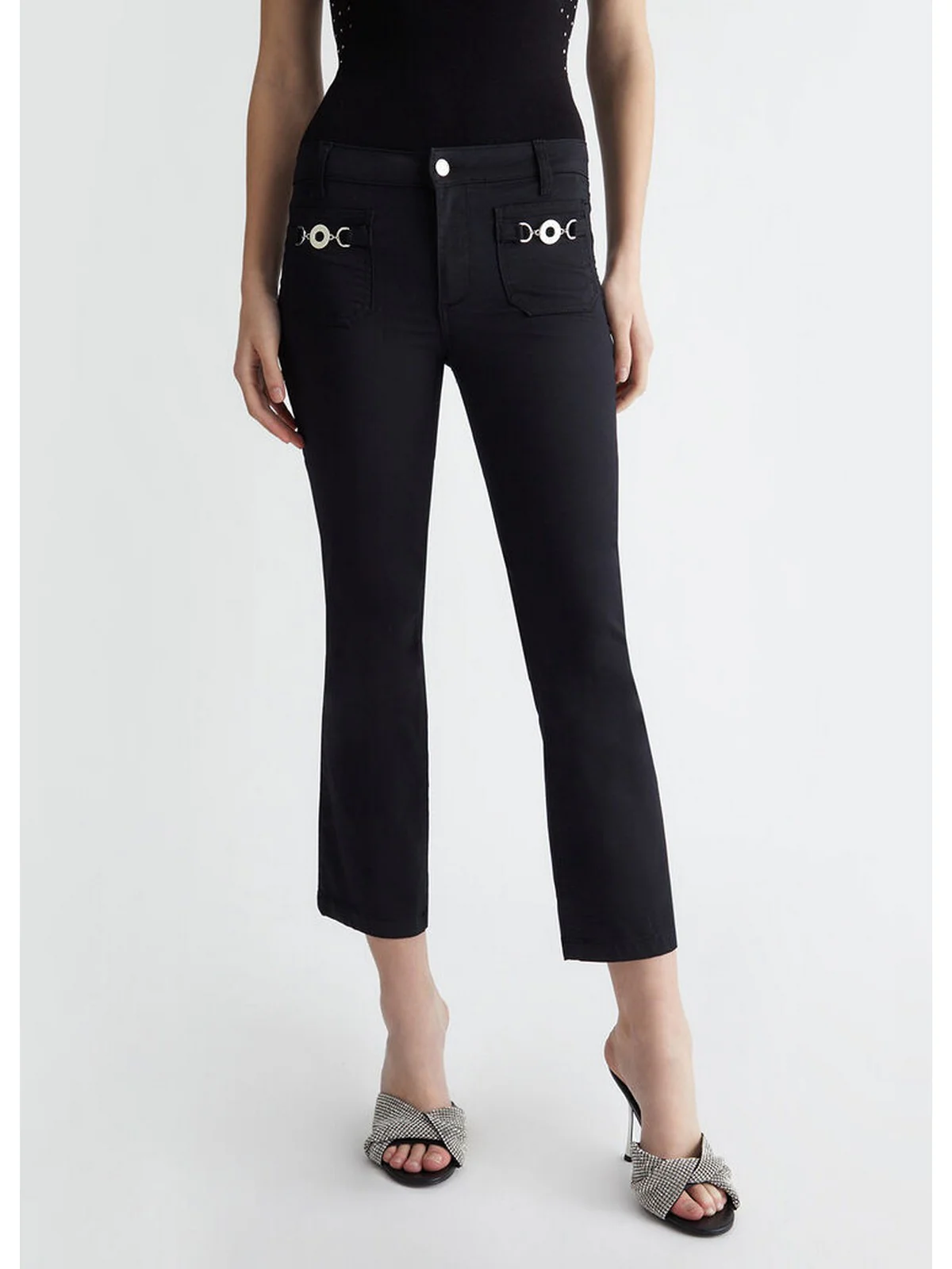 LIU JO WHITE Pantalone Donna  MA4291T7144 22222 Nero - Image 4