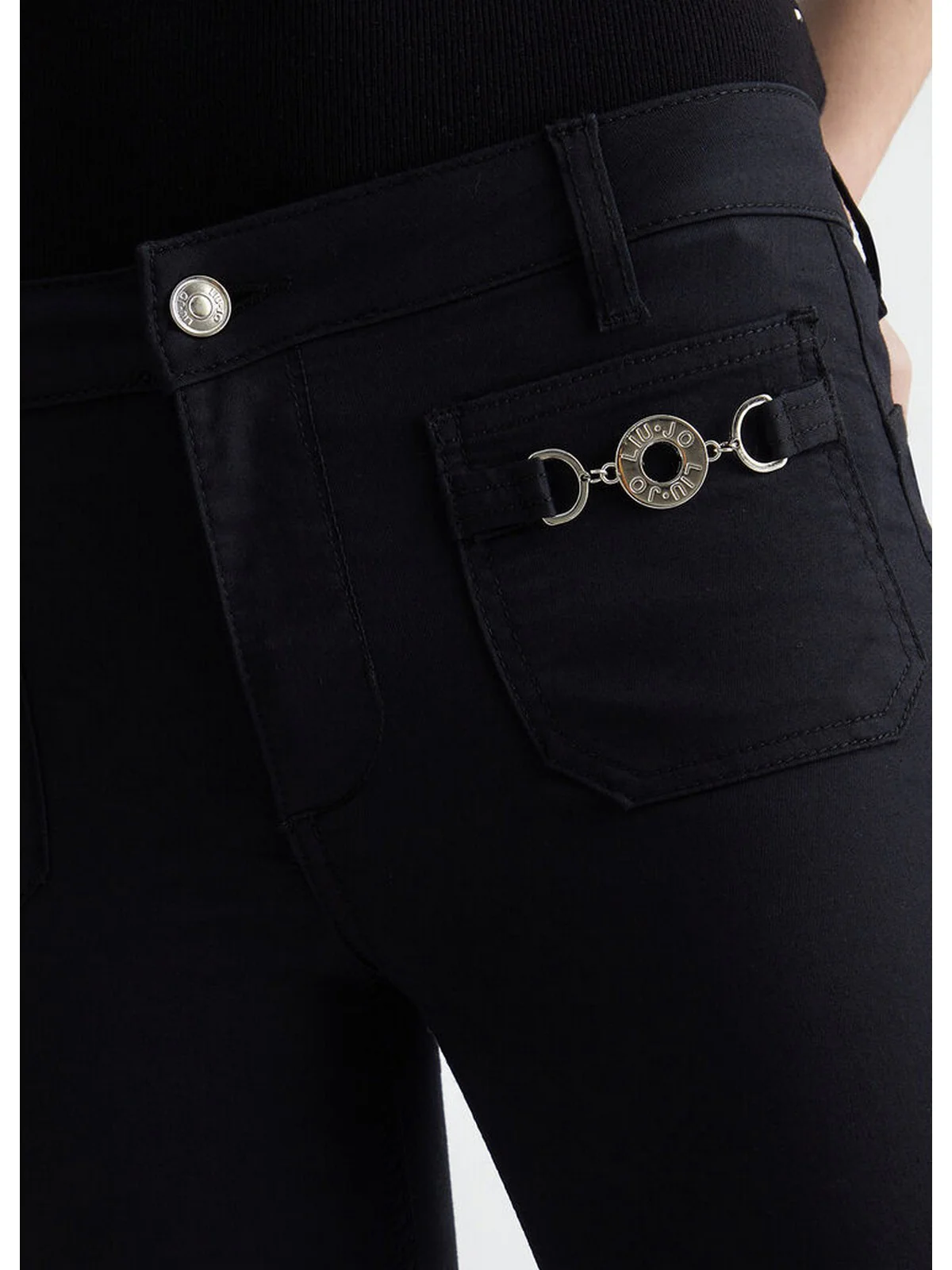 LIU JO WHITE Pantalone Donna  MA4291T7144 22222 Nero - Image 5