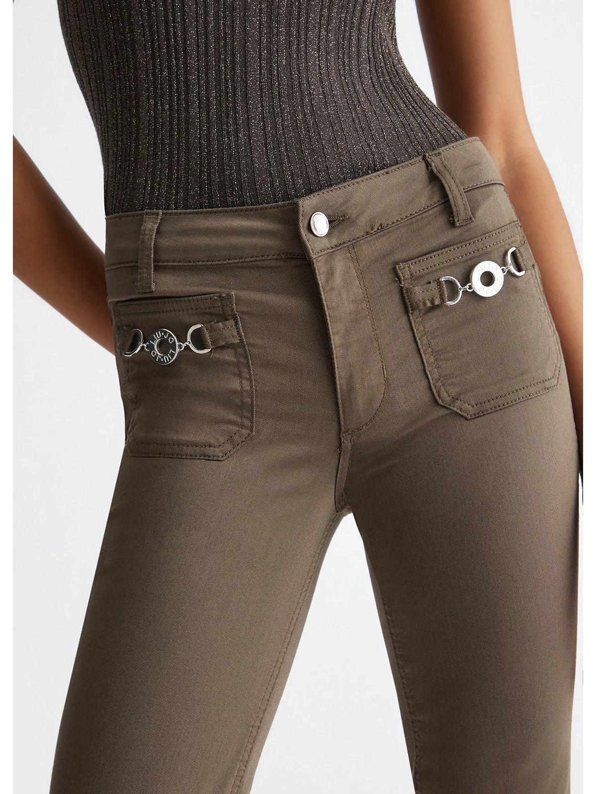 LIU JO WHITE Pantalone Donna  MA4291T7144 X0542 Verde - Image 4