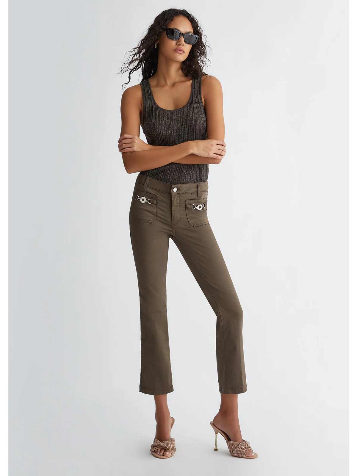 LIU JO WHITE Pantalone Donna  MA4291T7144 X0542 Verde - Image 6