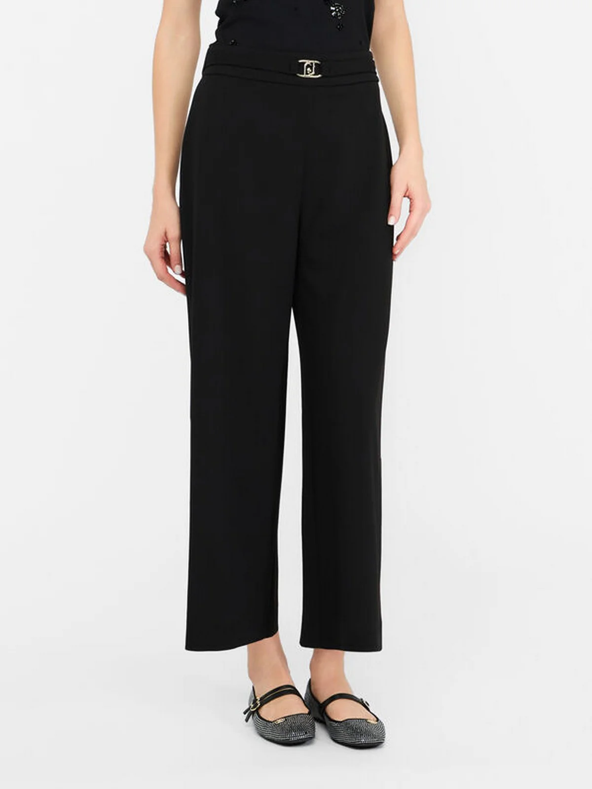 LIU JO WHITE Pantalone Donna  MF5260J1930 22222 Nero - Image 2