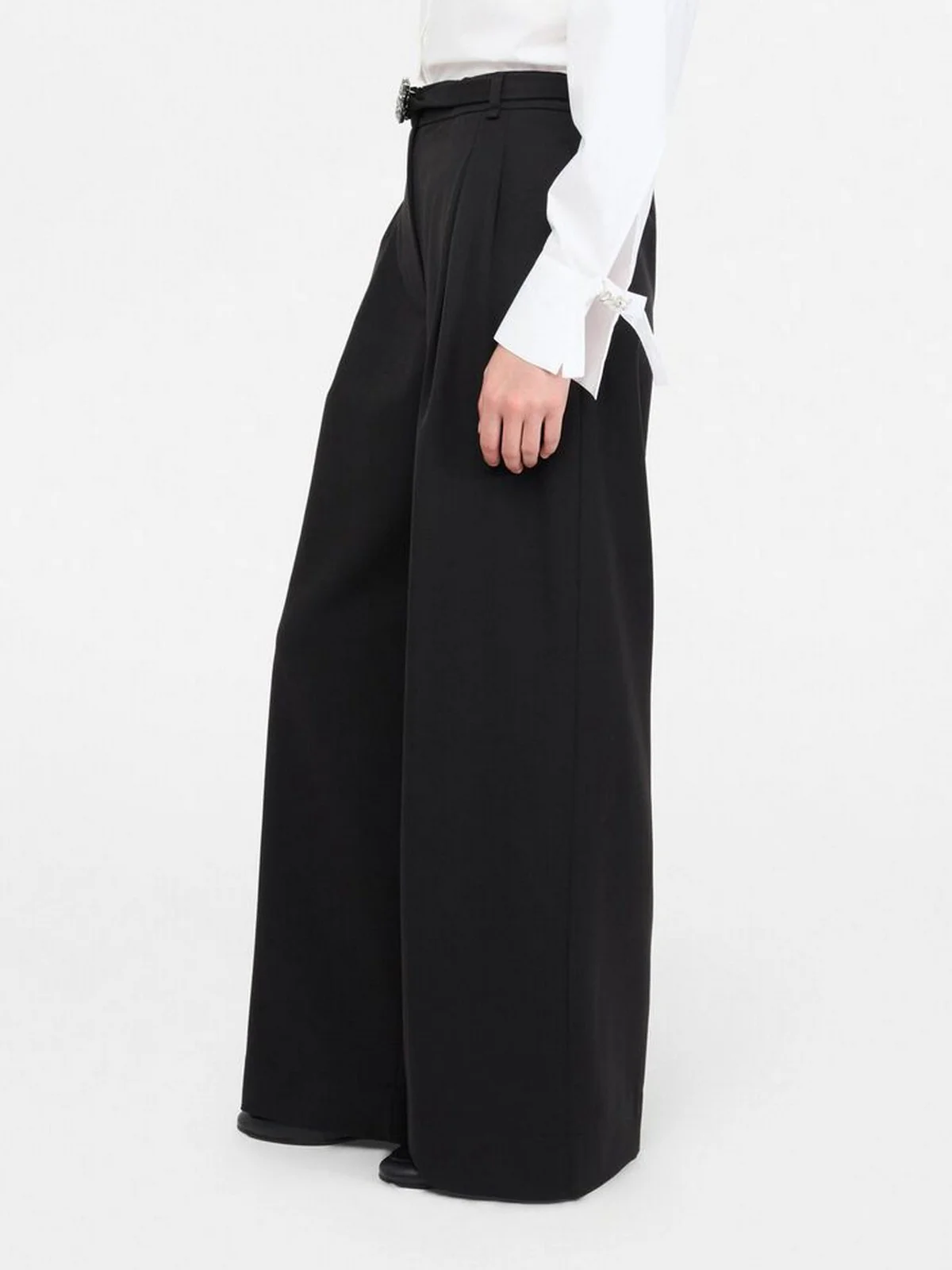 LIU JO WHITE Pantalone Donna  MF5269TS224 22222 Nero - Image 3