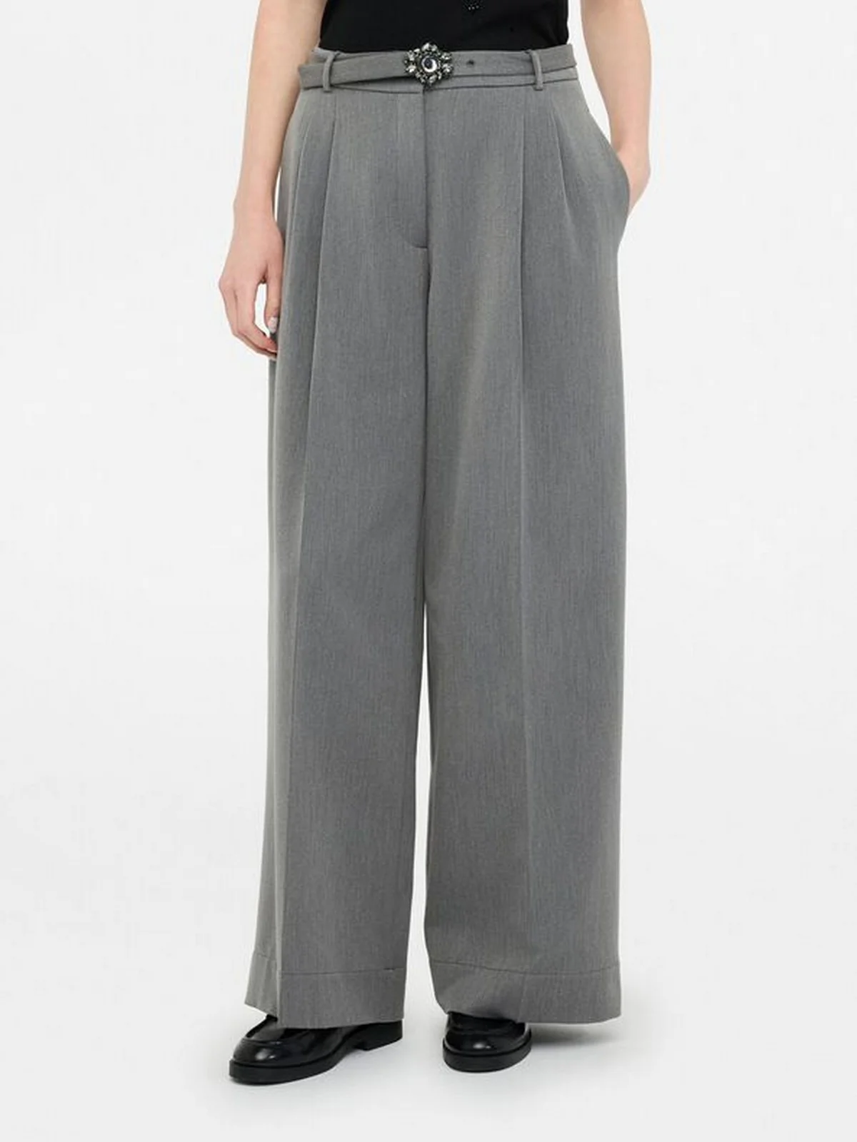 LIU JO WHITE Pantalone Donna  MF5269TS224 84006 Grey chic - Image 5