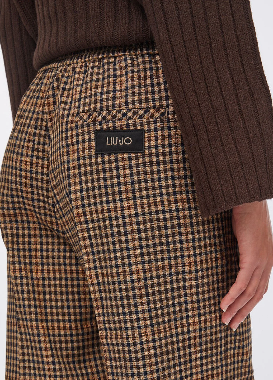 LIU JO WHITE Pantalone Donna  MF5349T4335 P9002 Micro c.cioc/beige/b - Image 4