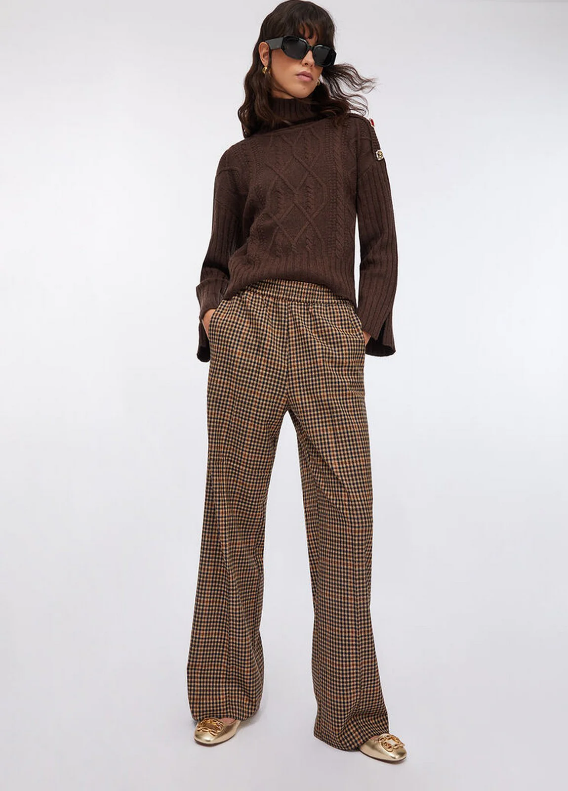 LIU JO WHITE Pantalone Donna  MF5349T4335 P9002 Micro c.cioc/beige/b - Image 5