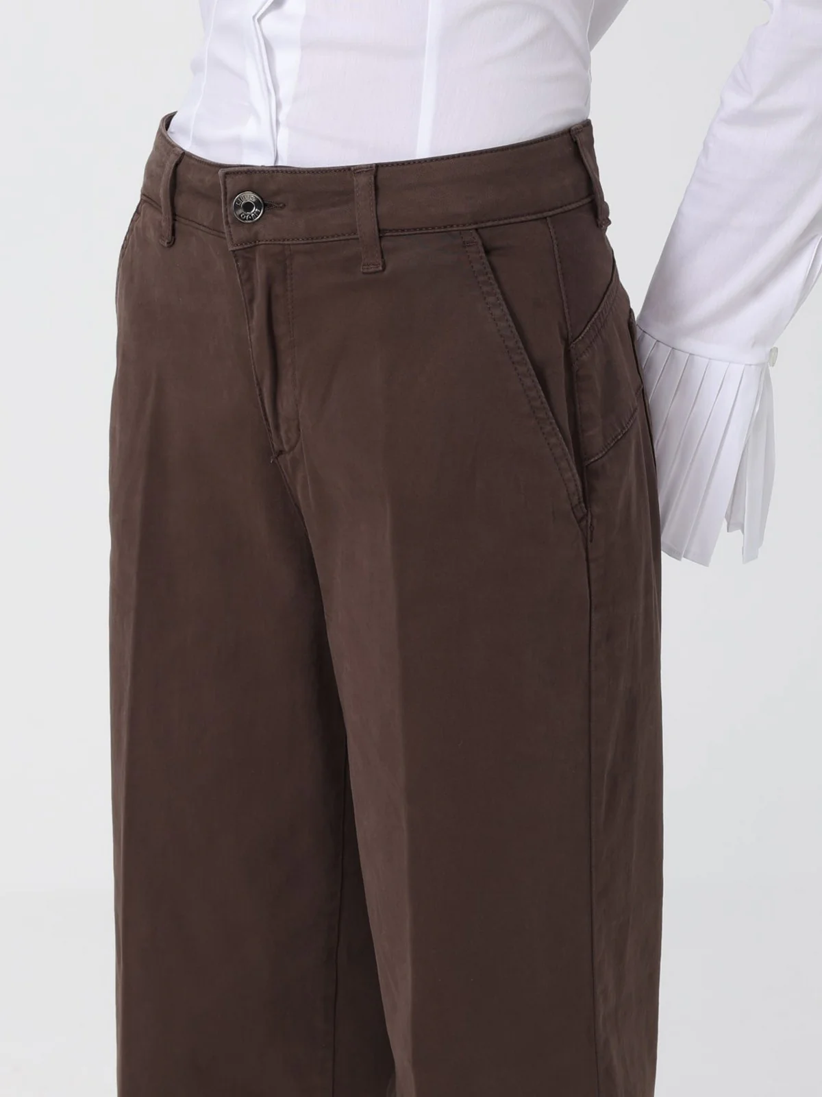 LIU JO WHITE Pantalone Donna MF5406T8191 90915 CIOCCOLATO - Image 4