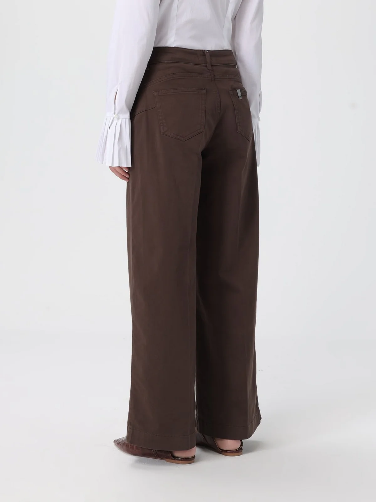 LIU JO WHITE Pantalone Donna MF5406T8191 90915 CIOCCOLATO - Image 5