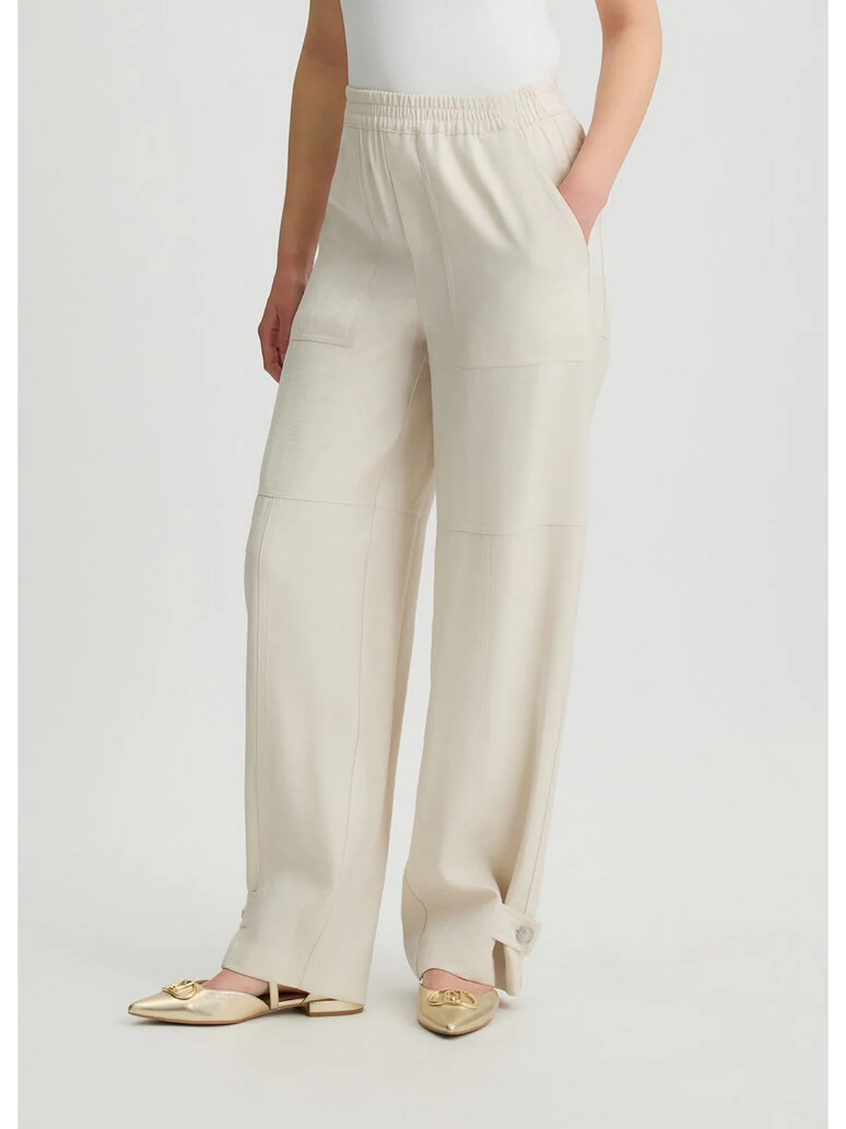 LIU JO WHITE Pantalone Donna WA5262T3406 20304 Bianco - Image 5