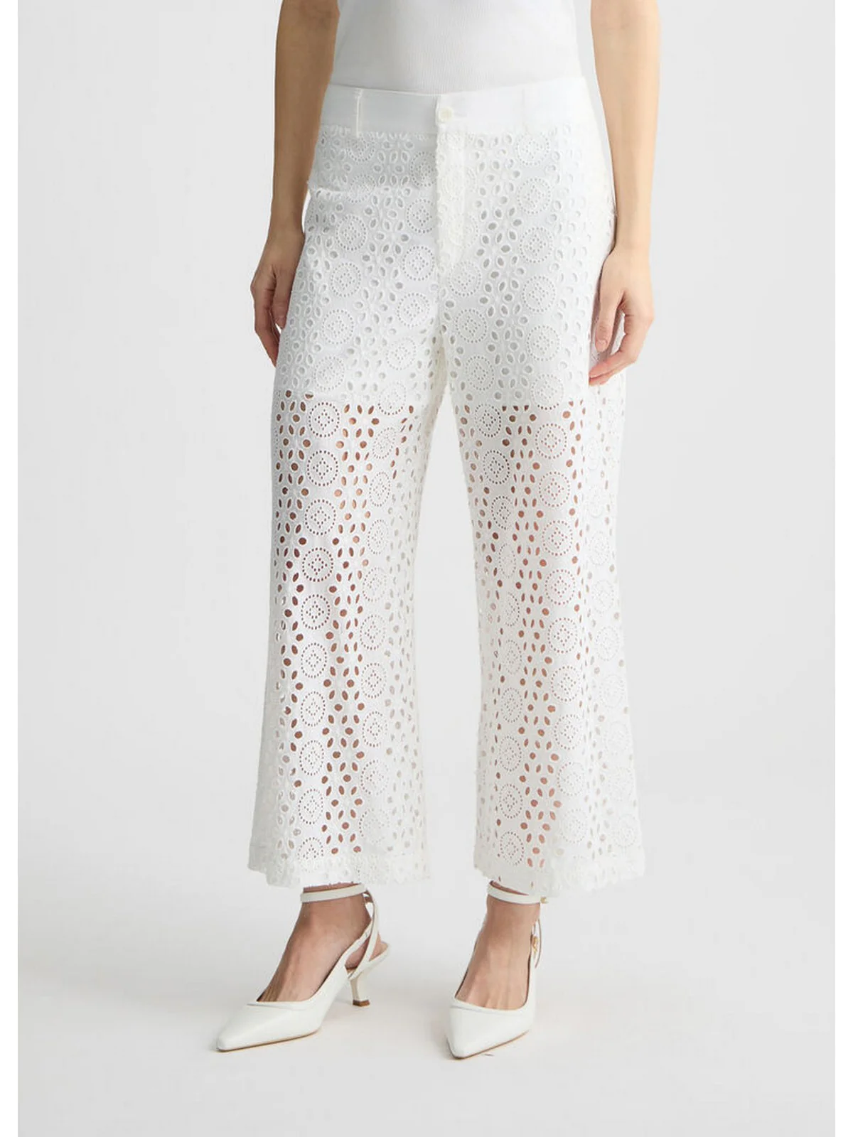 LIU JO WHITE Pantalone Donna  WA5282T2182 11111 Bianco - Image 6