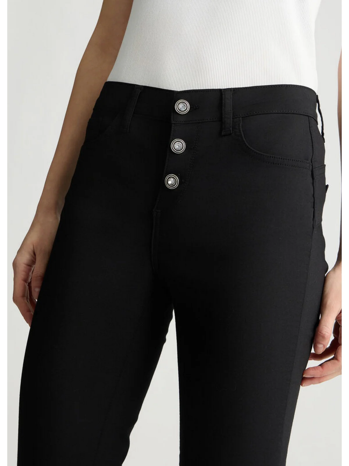LIU JO WHITE Pantalone Donna WA5416T7144 22222 Nero - Image 3