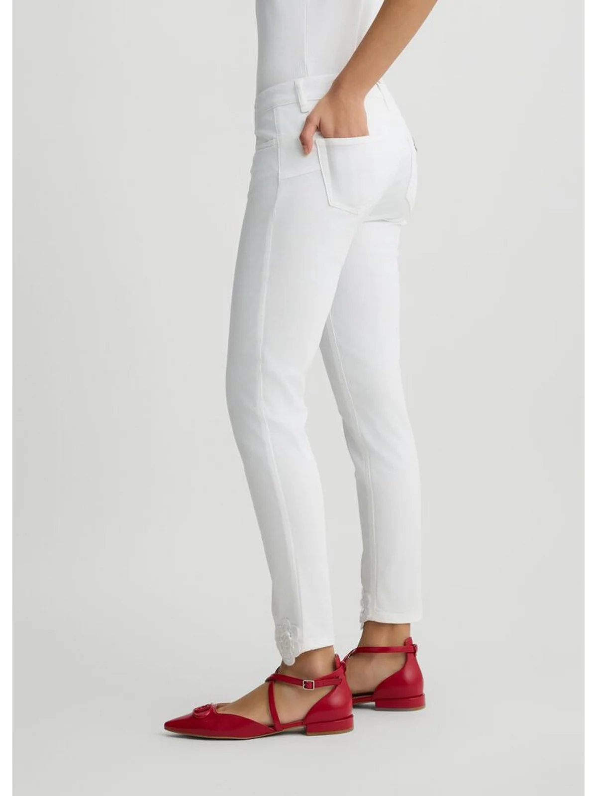 LIU JO WHITE Pantalone Donna  WA5457T4033 M9603 Bianco - Image 3