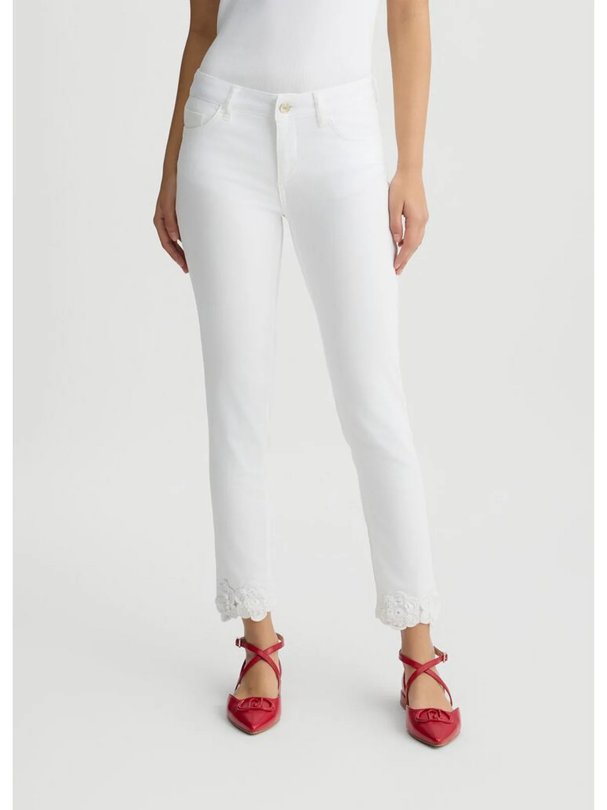 LIU JO WHITE Pantalone Donna  WA5457T4033 M9603 Bianco - Image 5