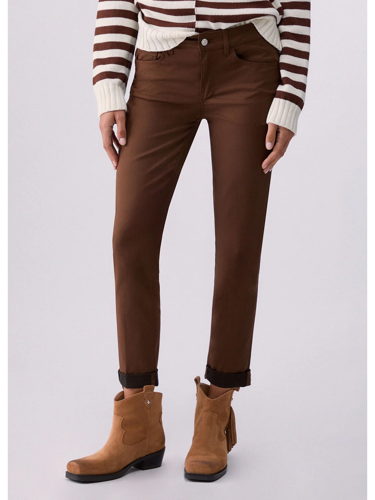 LIU JO WHITE Pantalone Donna  WA6255T7144 81027 BISCOTTO - Image 3