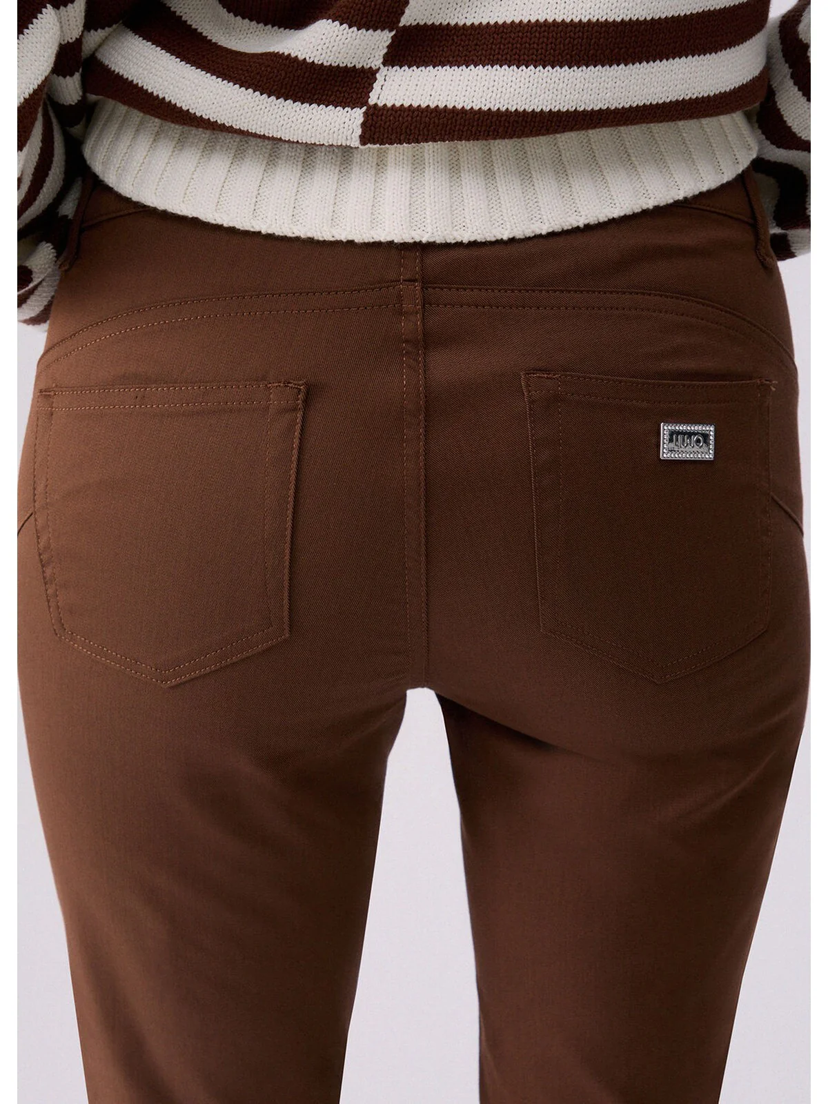 LIU JO WHITE Pantalone Donna  WA6255T7144 81027 BISCOTTO - Image 4