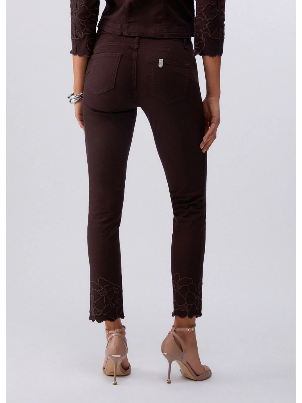 LIU JO WHITE Pantalone Donna WA6260T367A P9688 Sacher/ric.flowers - Image 3
