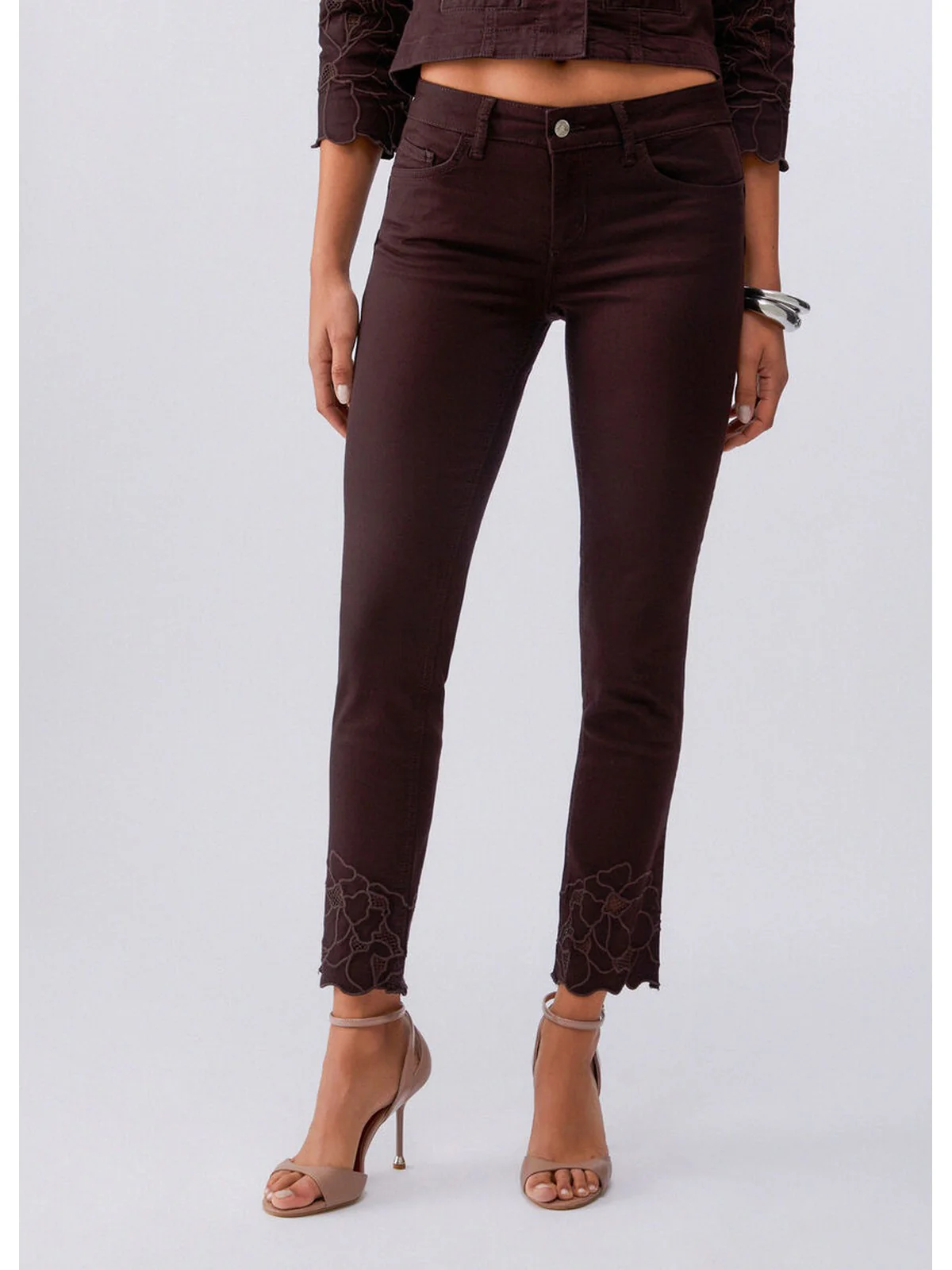 LIU JO WHITE Pantalone Donna WA6260T367A P9688 Sacher/ric.flowers - Image 4