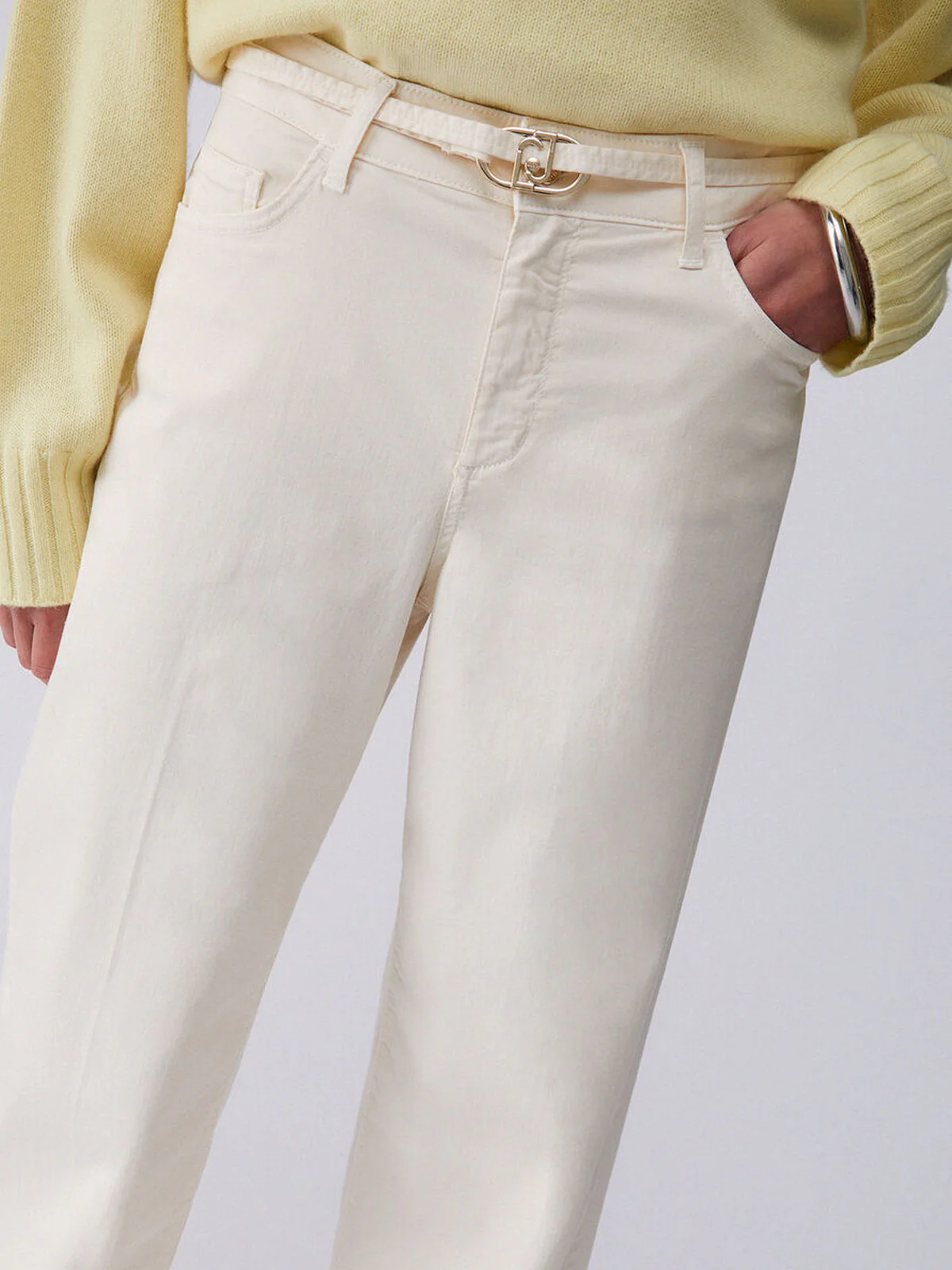 LIU JO WHITE Pantalone Donna  WA6274T9257 X0760 light panna - Image 3