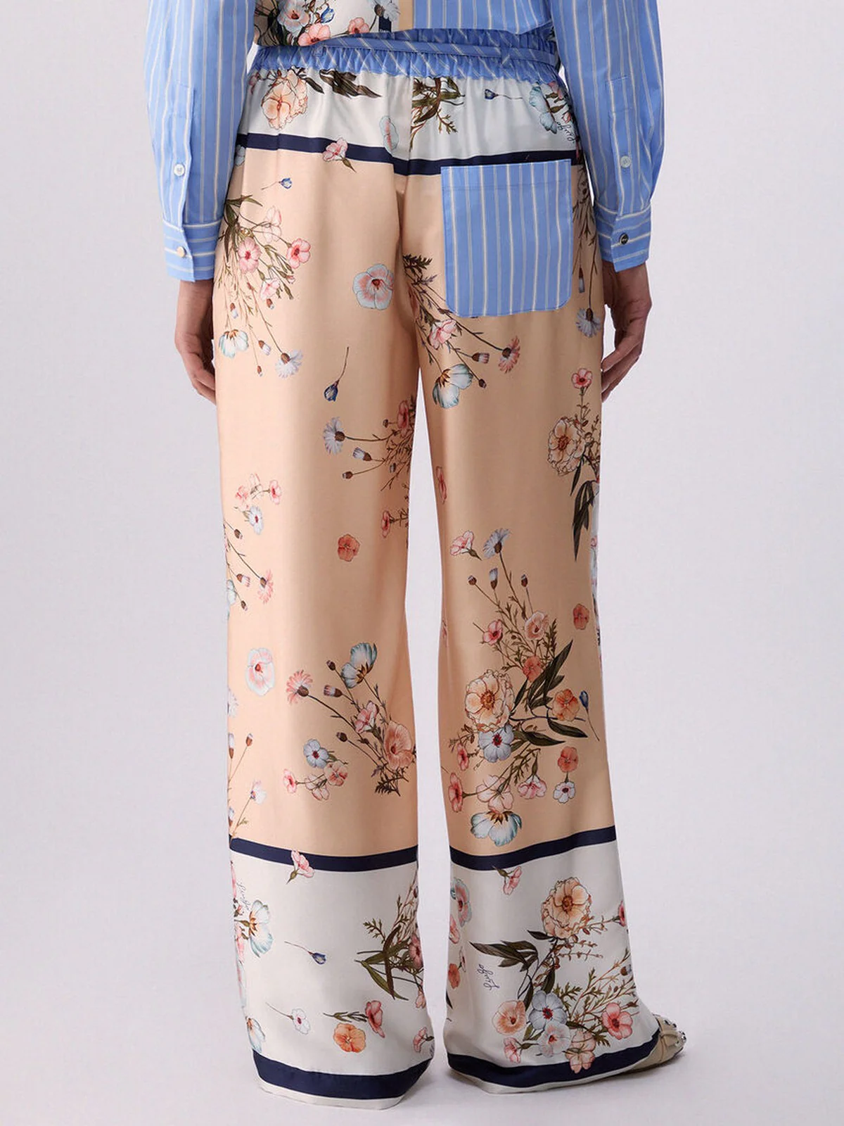 LIU JO WHITE Pantalone Donna WA6358T2555 P9546 Blu str/bloom.big - Image 2