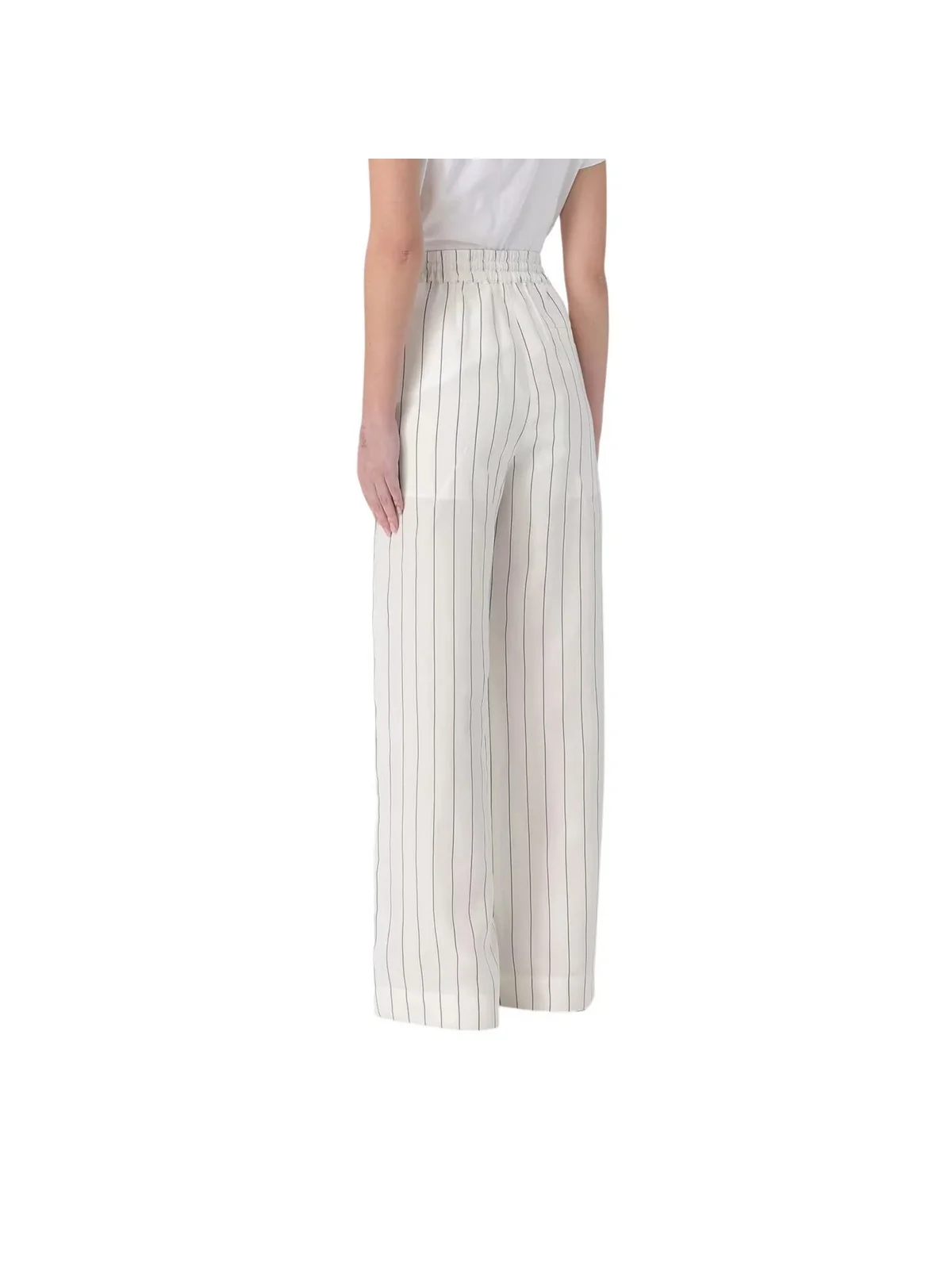 LIU JO WHITE Pantalone Donna  WA6368T4818 03Q45 BIANCO LANA/NERO - Image 2