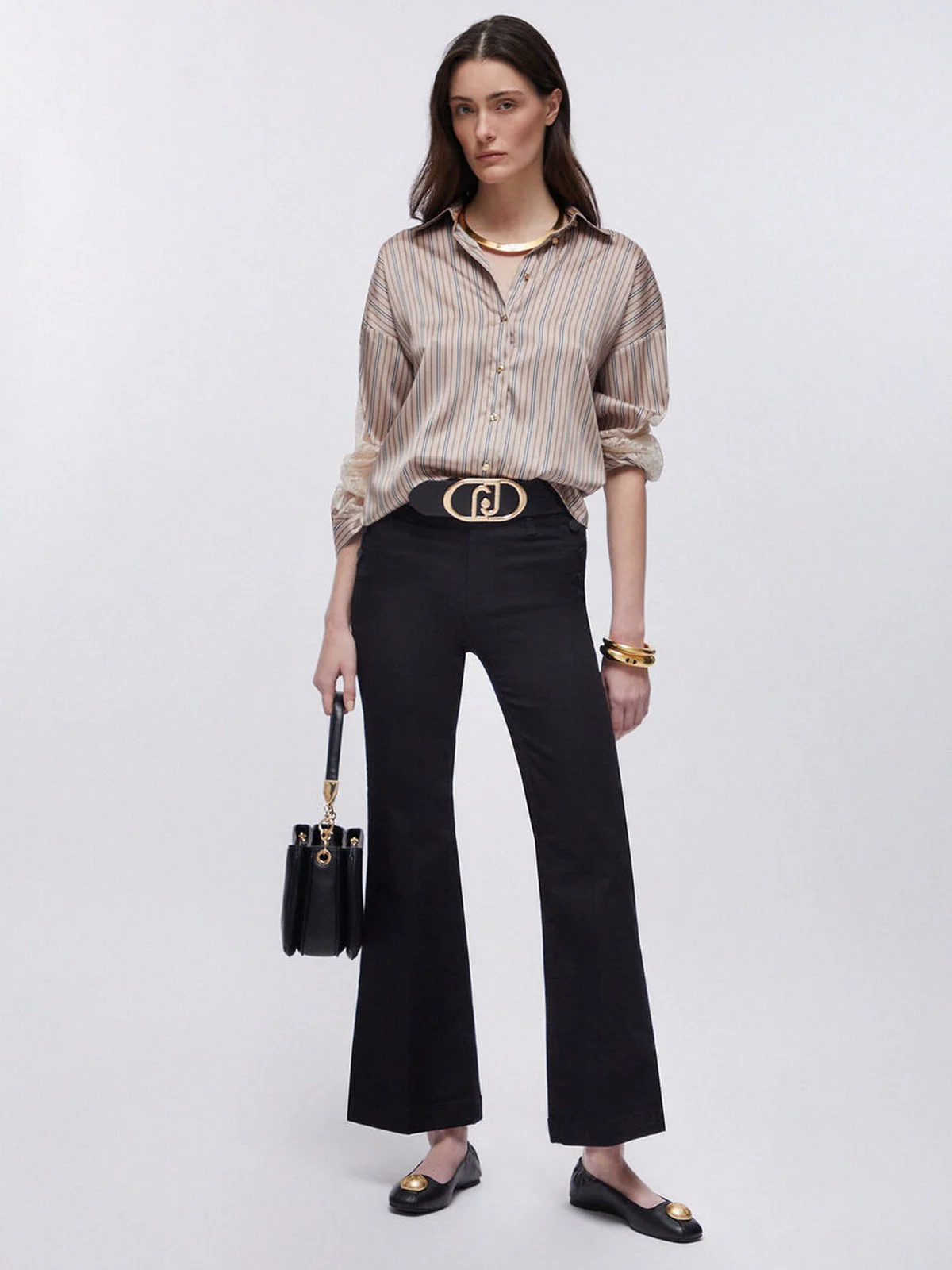 LIU JO WHITE Pantalone Donna  WA6403T367A 22222 Nero - Image 4