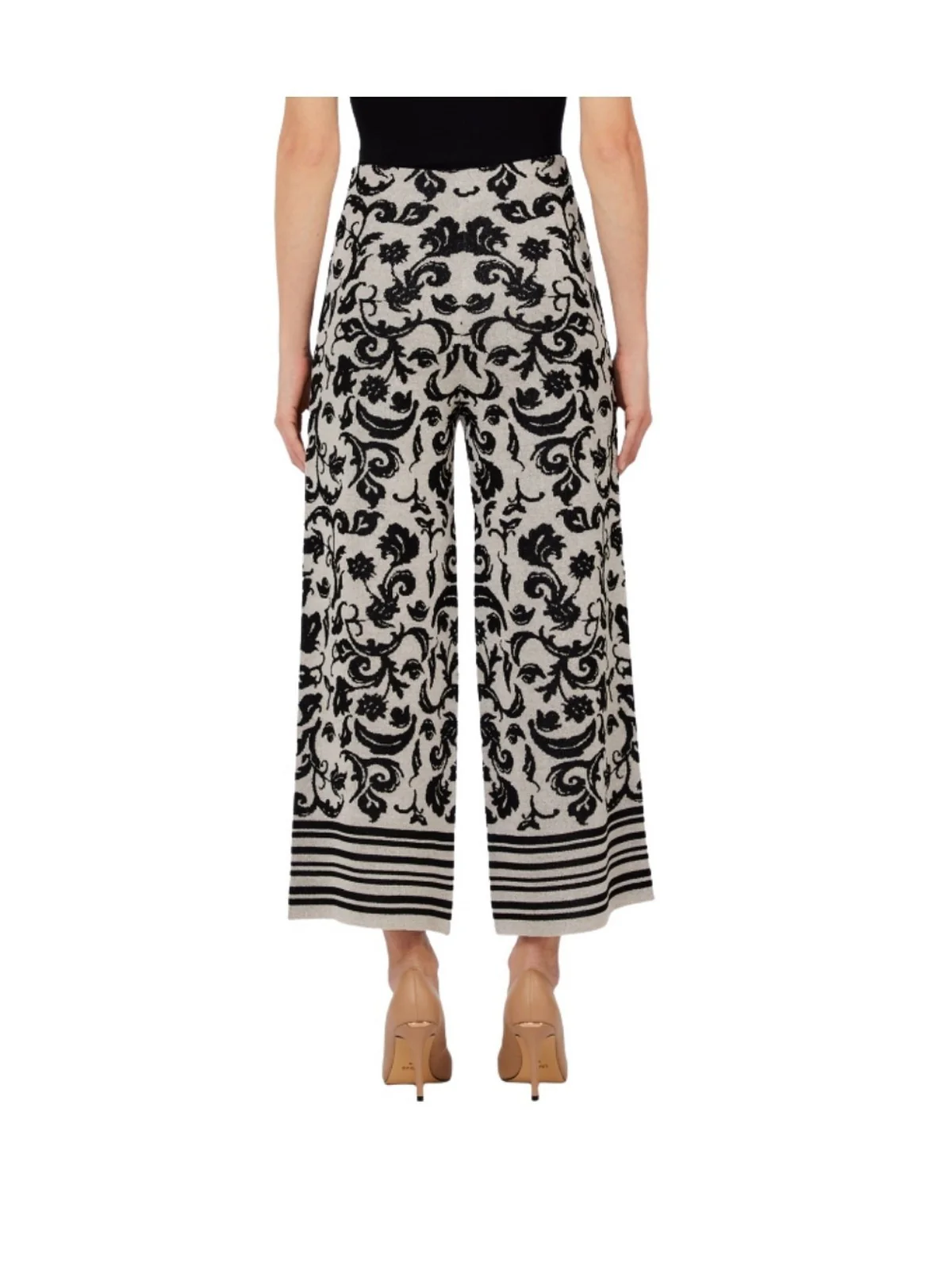 LIU JO WHITE Pantalone Donna  WA6424MA587 P9564 Jacq.arab.white/blac - Image 2