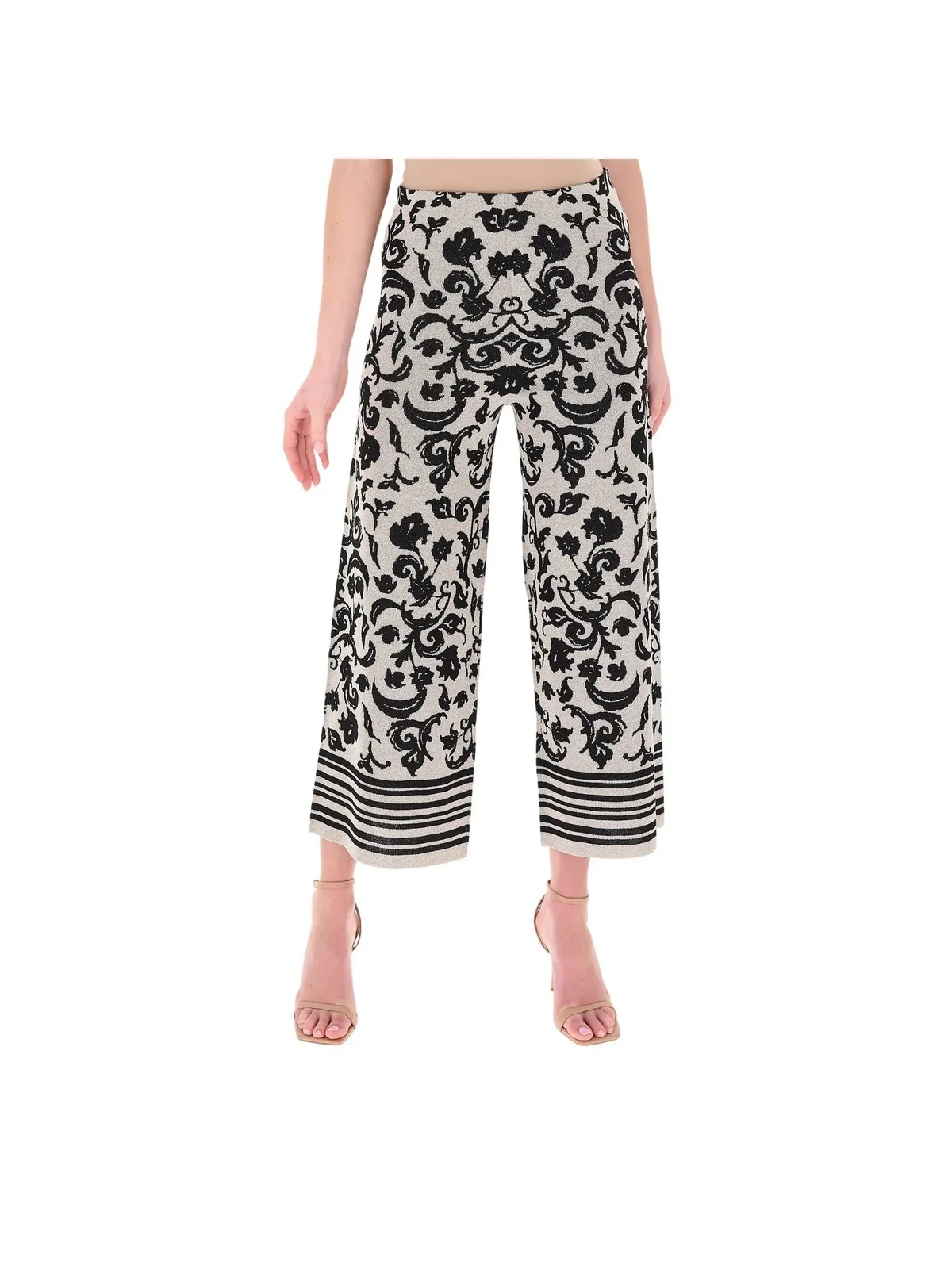 LIU JO WHITE Pantalone Donna  WA6424MA587 P9564 Jacq.arab.white/blac - Image 3