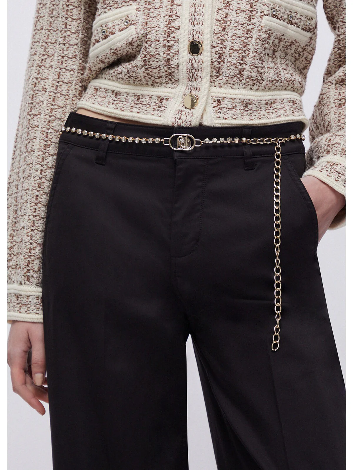 LIU JO WHITE Pantalone Donna  WA6475T373A 22222 Nero - Image 2