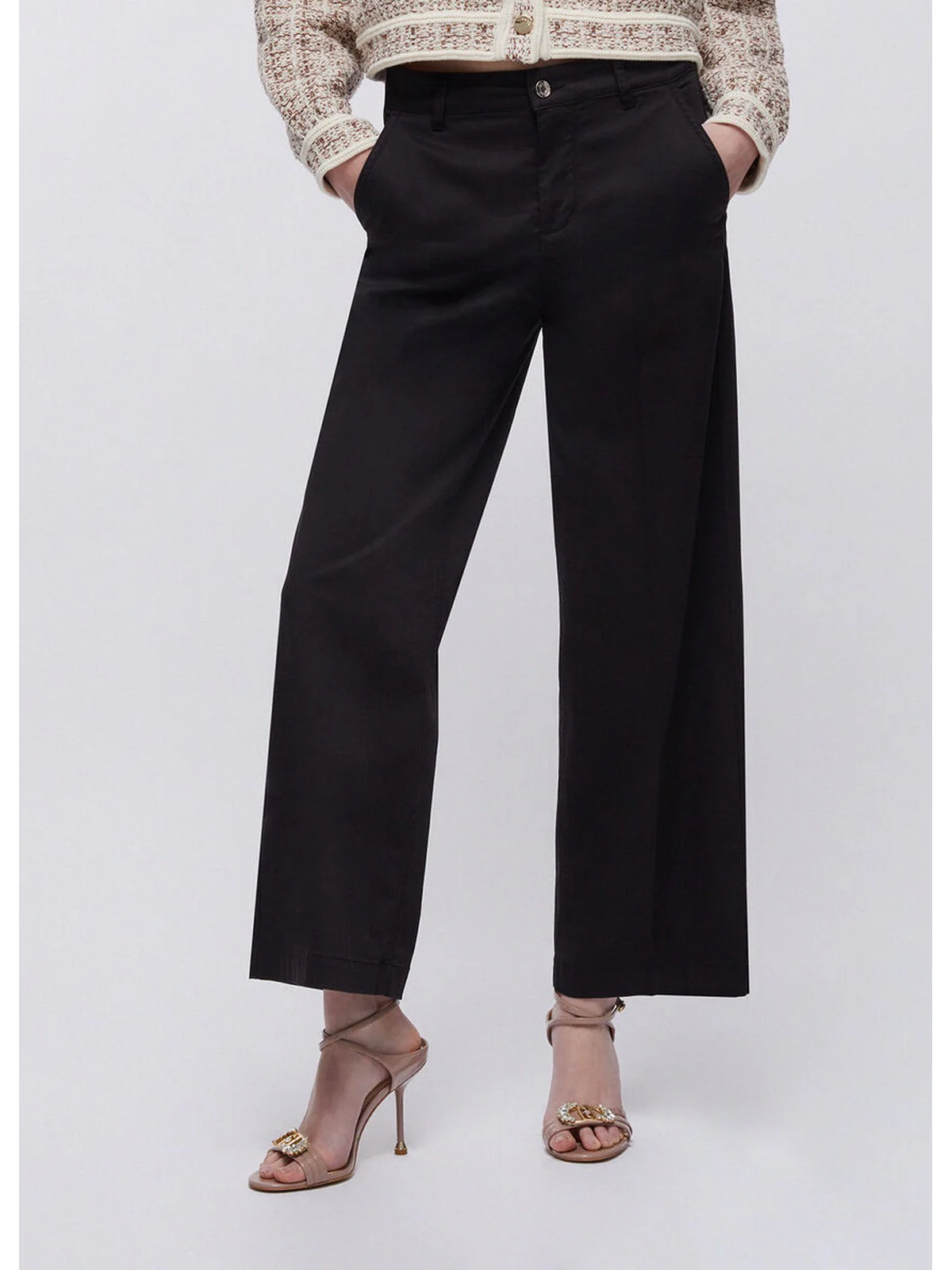 LIU JO WHITE Pantalone Donna  WA6475T373A 22222 Nero - Image 4