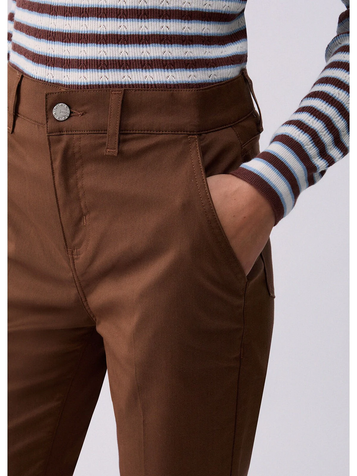 LIU JO WHITE Pantalone Donna WA6510T7144 81027 BISCOTTO - Image 2