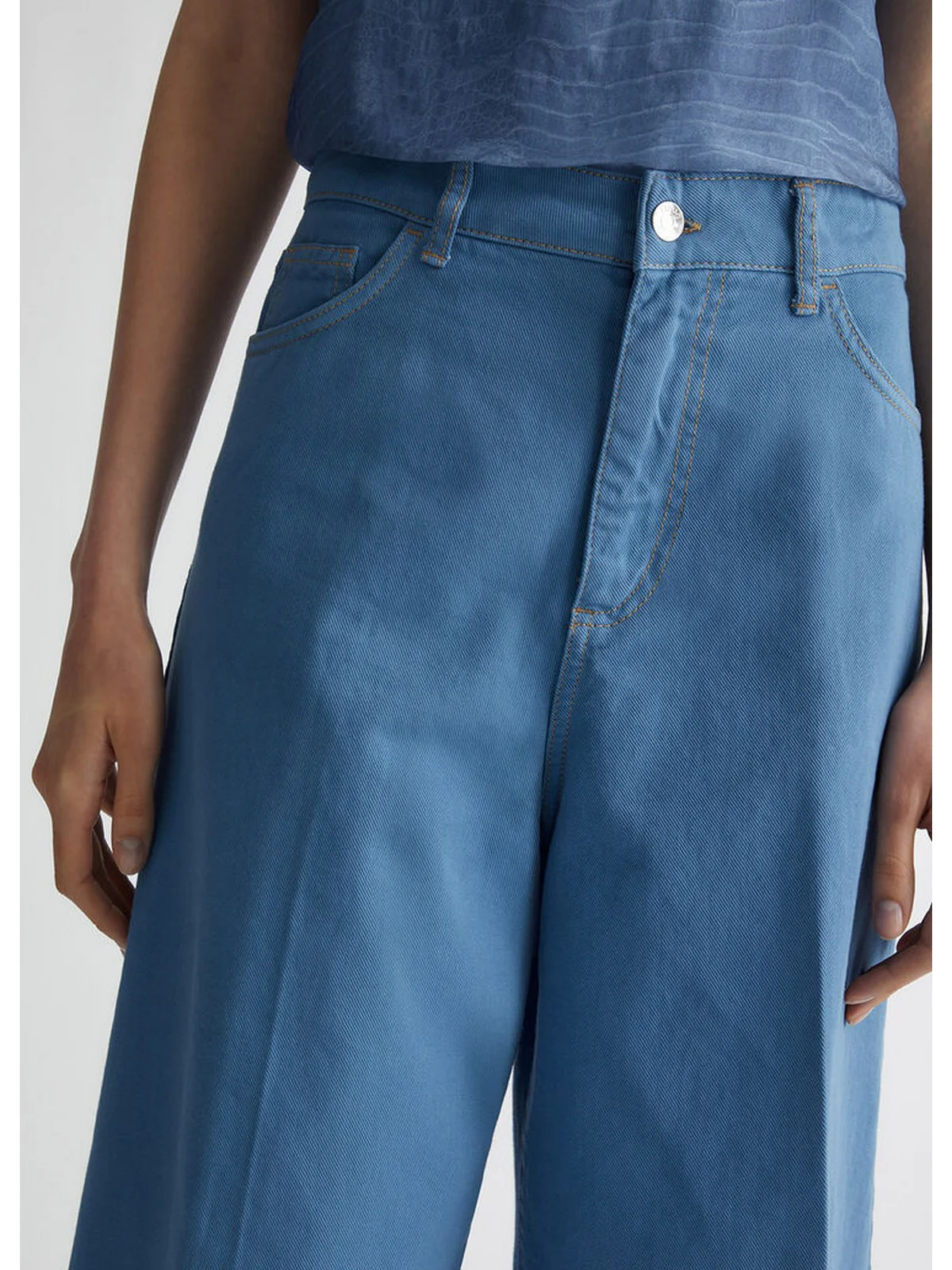 LIU JO WHITE Pantalone Donna  WF4323T1757 74021 Blu - Image 3