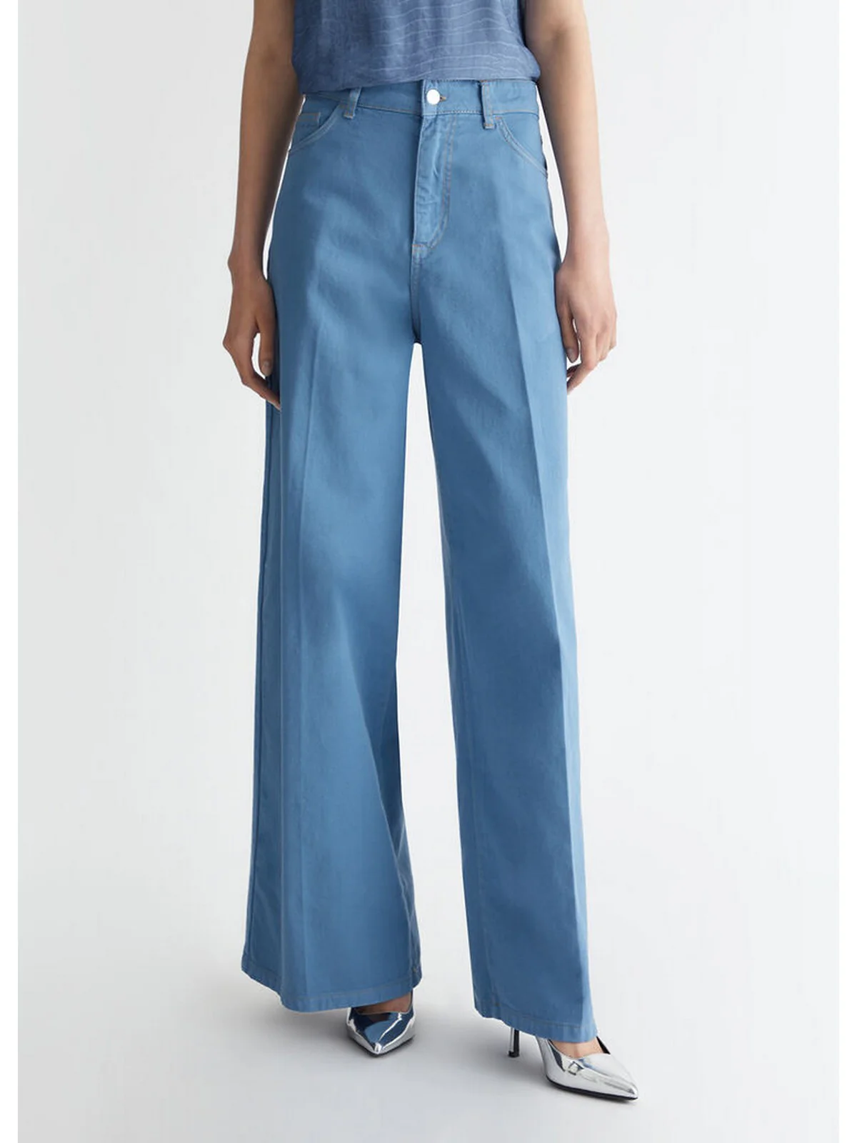 LIU JO WHITE Pantalone Donna  WF4323T1757 74021 Blu - Image 6