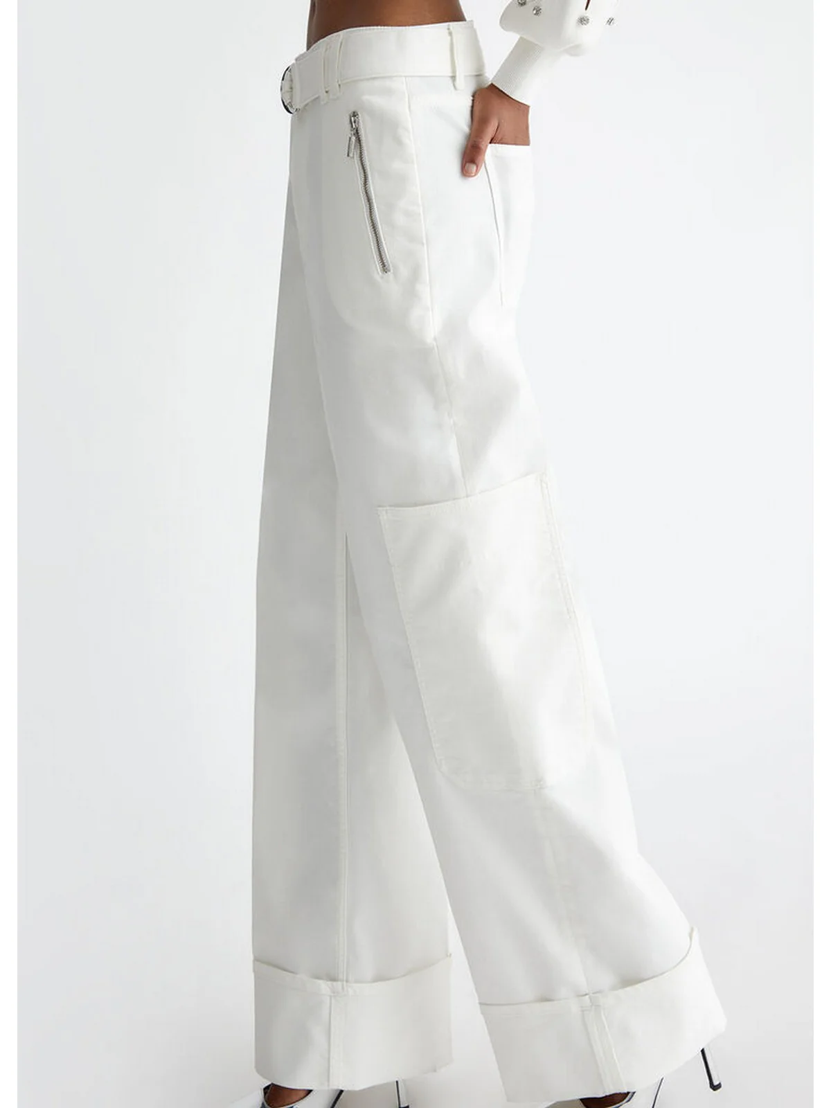 LIU JO WHITE Pantalone Donna  WF4397T7144 10701 Bianco - Image 2