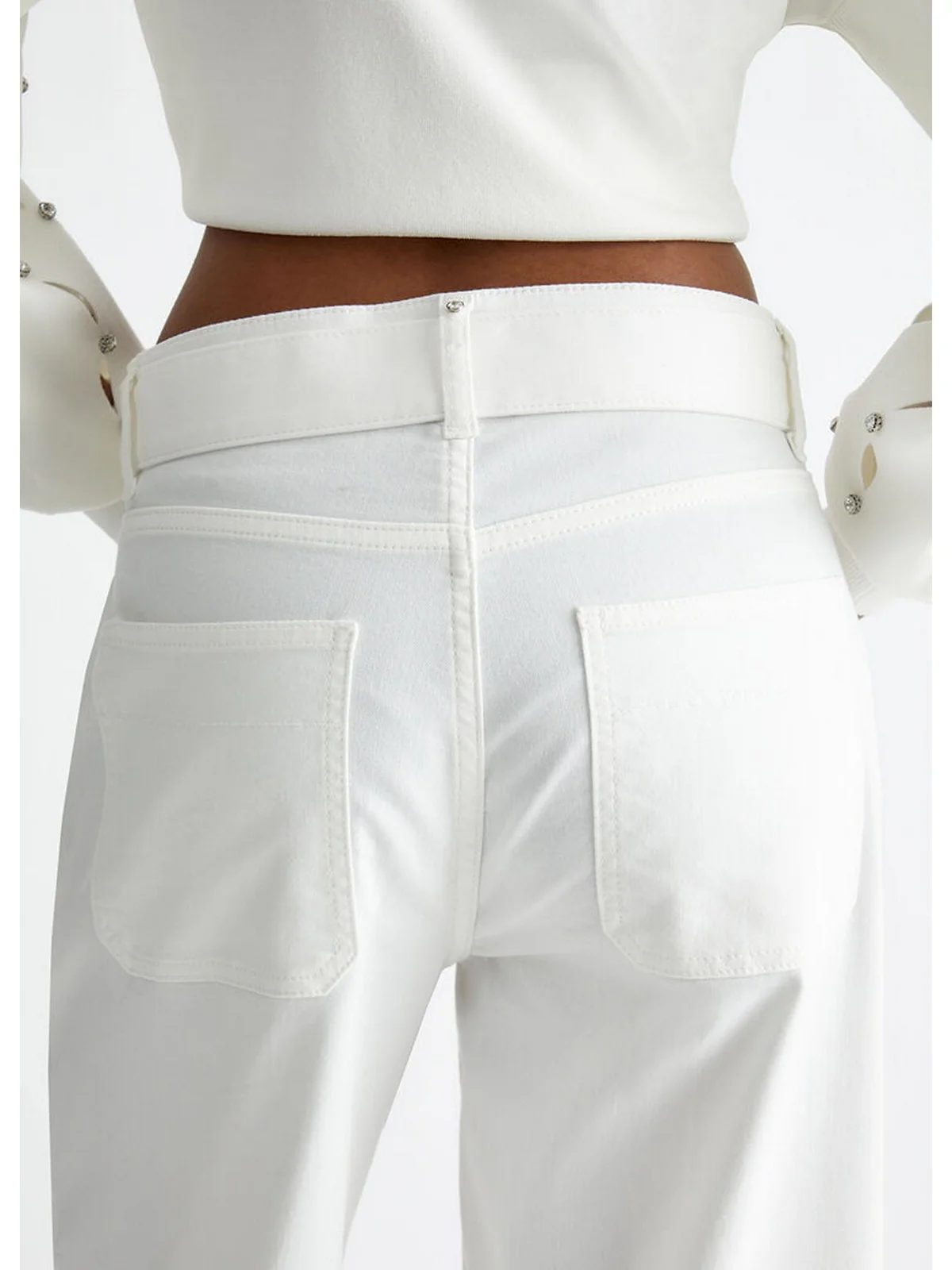 LIU JO WHITE Pantalone Donna  WF4397T7144 10701 Bianco - Image 4