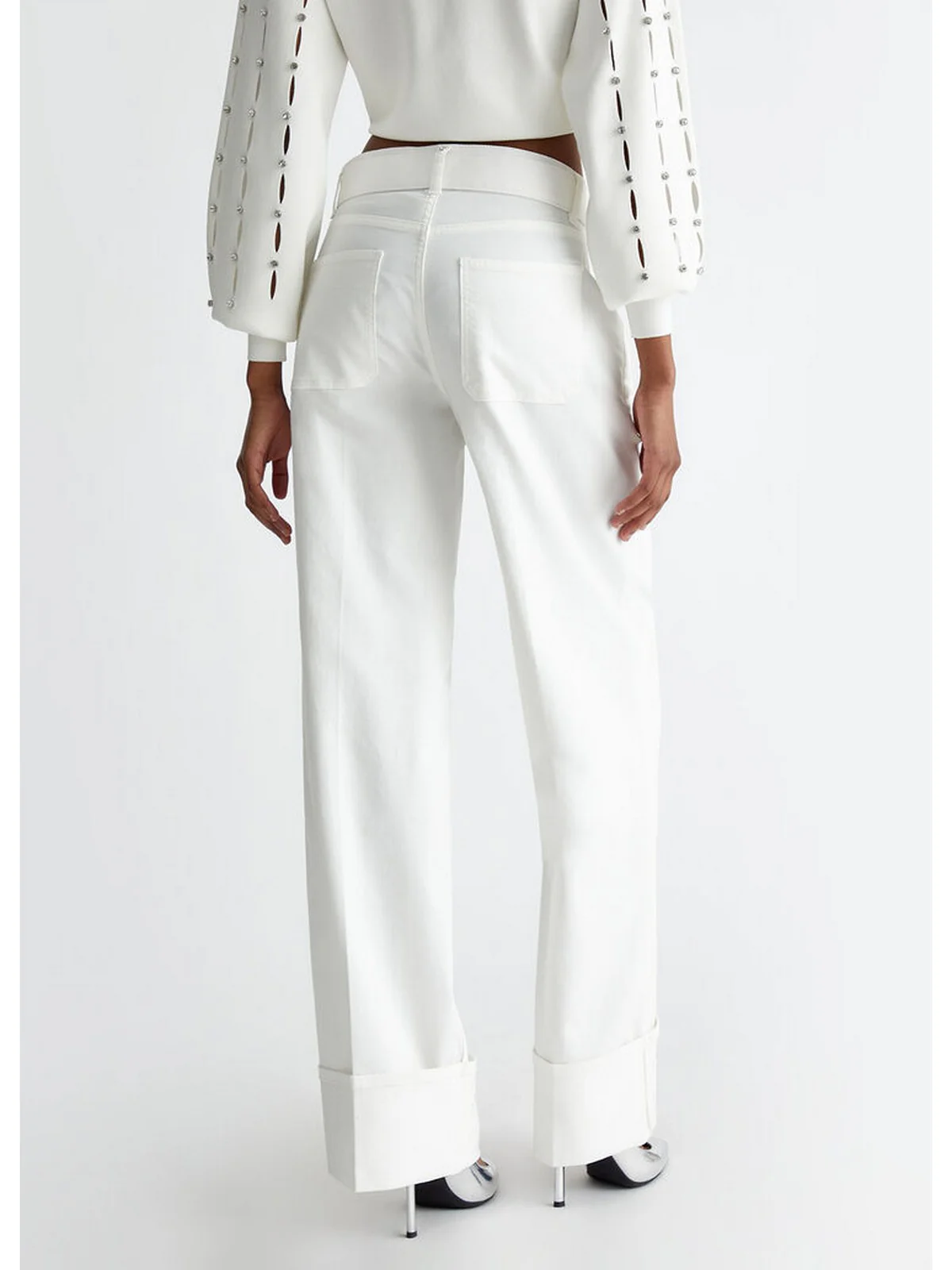 LIU JO WHITE Pantalone Donna  WF4397T7144 10701 Bianco - Image 5