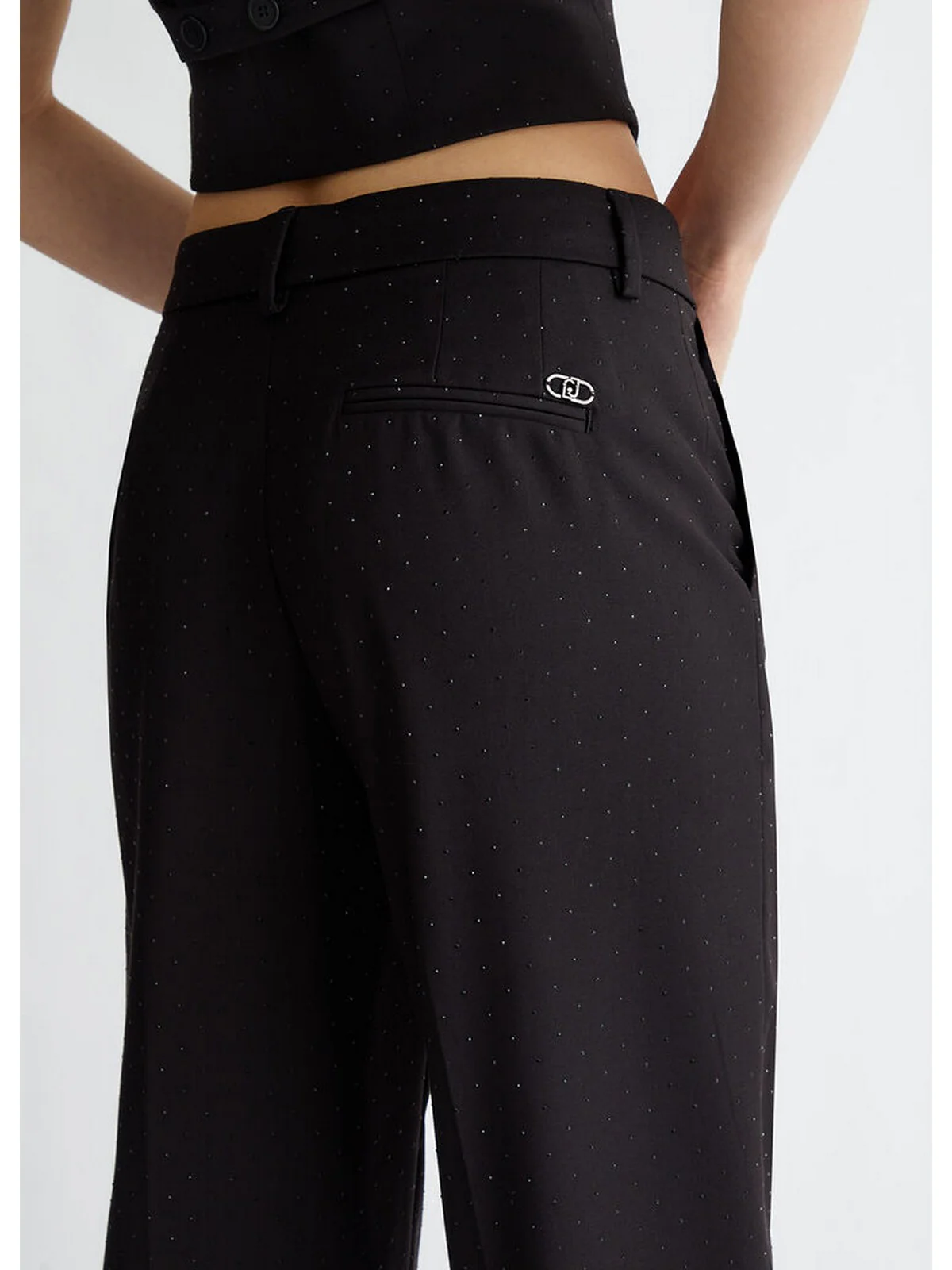 LIU JO WHITE Pantalone Donna  WF4447T2627 M9027 Nero - Image 3