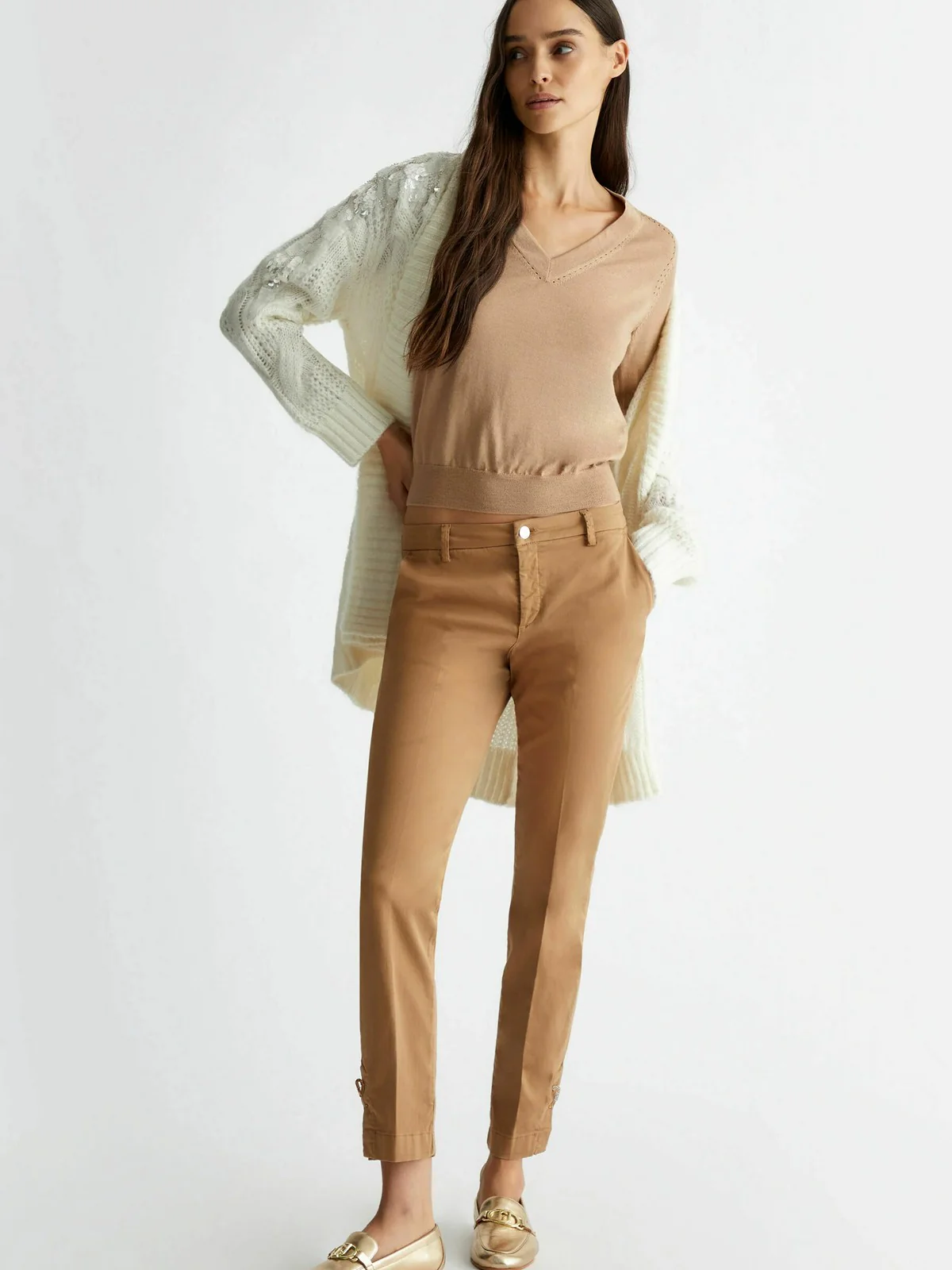LIU JO WHITE Pantalone Donna WF4560T8191 71320 Beige - Image 3