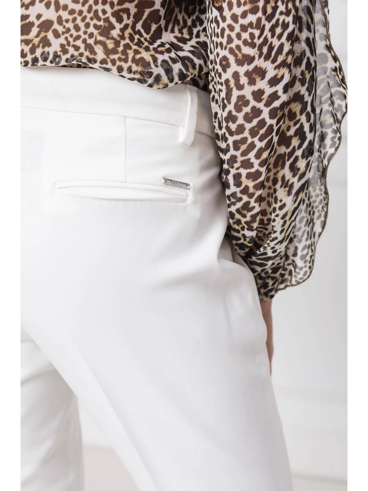 LIU JO WHITE Pantalone Donna WXX043T7896 10701 Bianco - Image 5