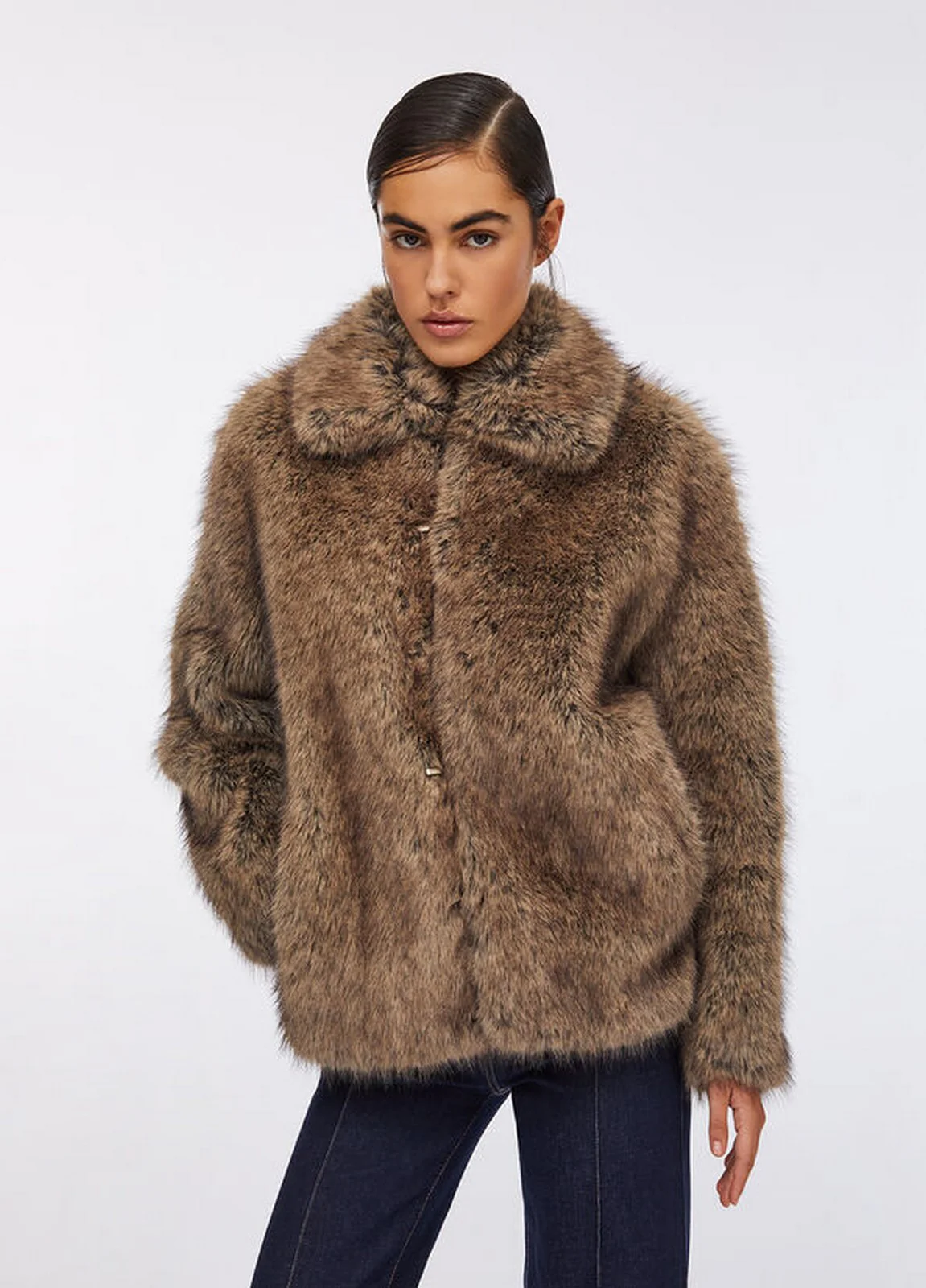 LIU JO WHITE Pelliccia Donna  MF5232E1095 M9873 Brown wolf - Image 2