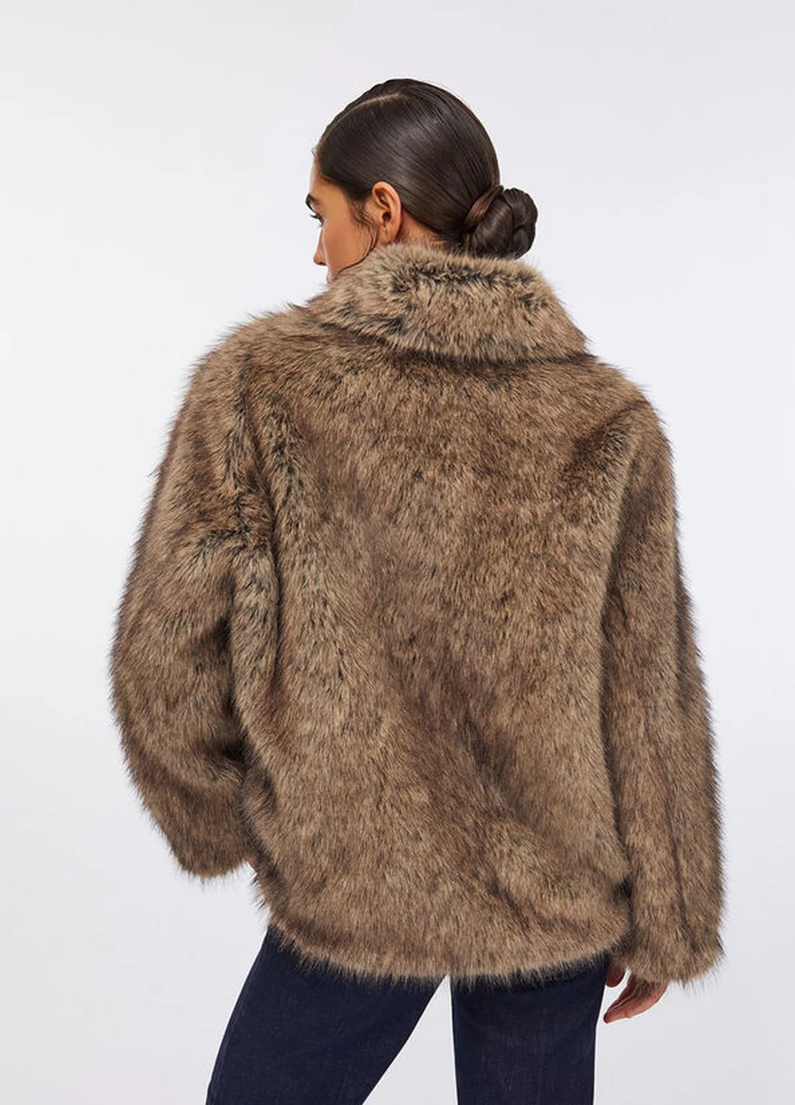 LIU JO WHITE Pelliccia Donna  MF5232E1095 M9873 Brown wolf - Image 3
