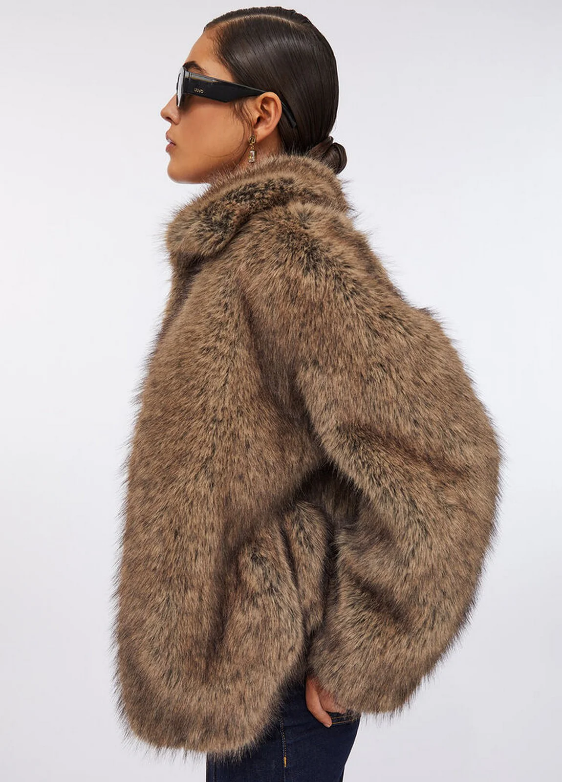 LIU JO WHITE Pelliccia Donna  MF5232E1095 M9873 Brown wolf - Image 4