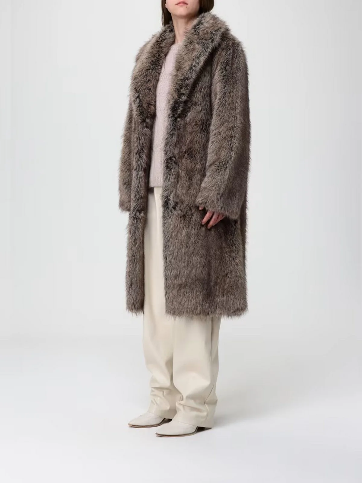 LIU JO WHITE Pelliccia Donna MF5459E1024 M9873 Brown wolf - Image 4